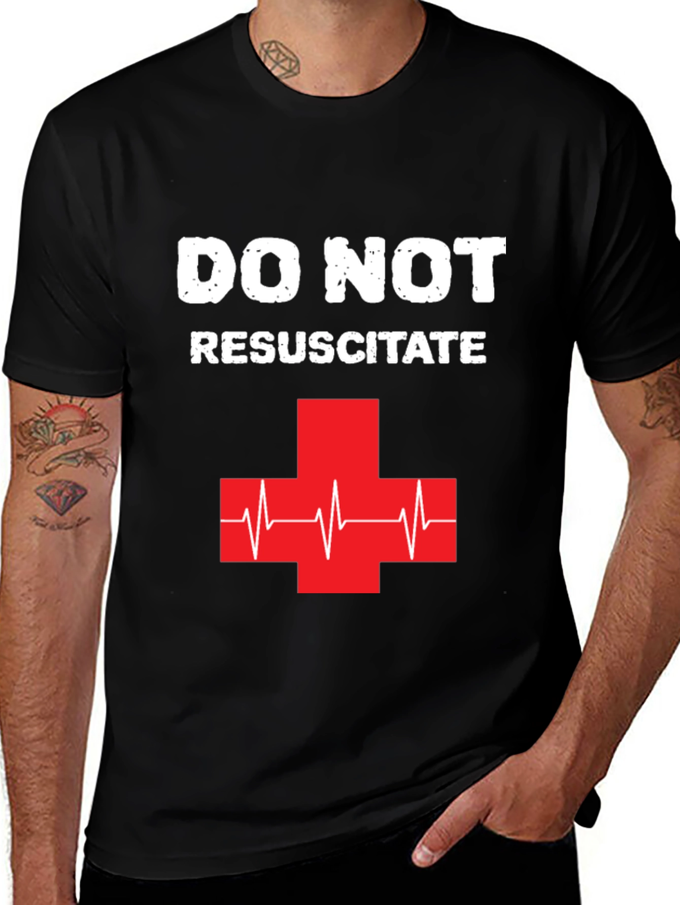 Do Not Resuscitate Graphic T-Shirt - Black Cotton Tee