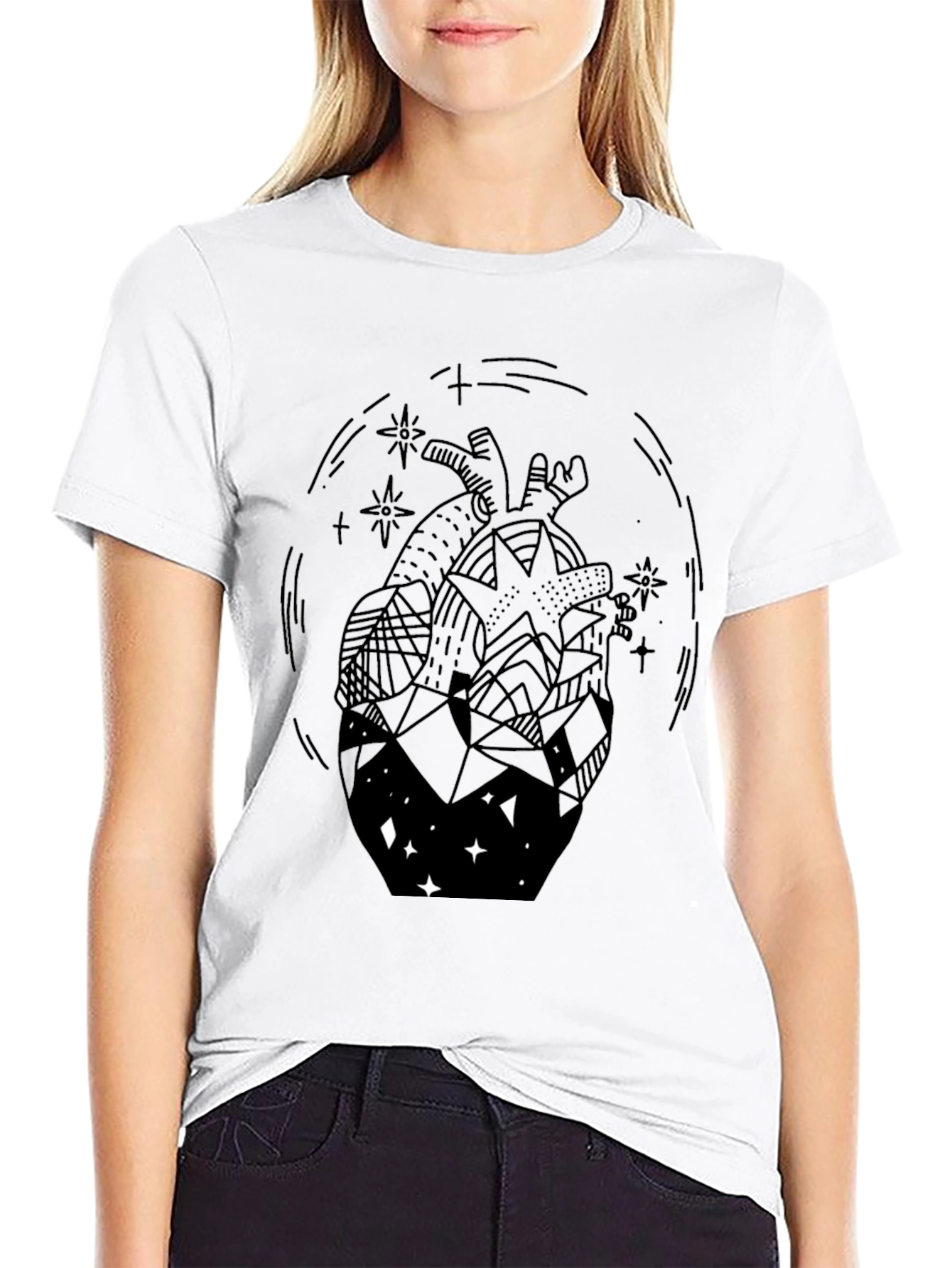 Abstract Heart Graphic Tee - Unique Design
