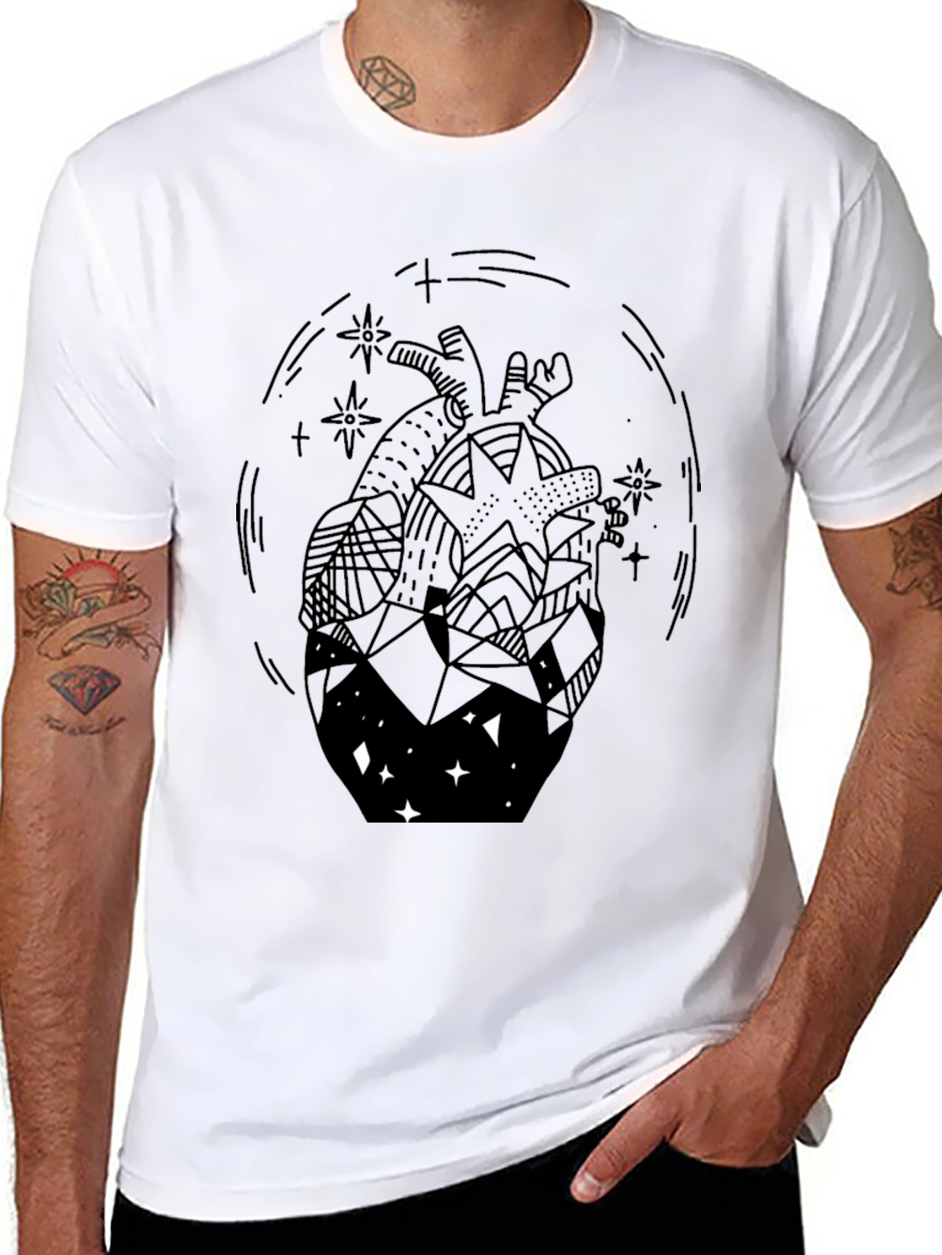 Abstract Heart Graphic Tee - Unique Design