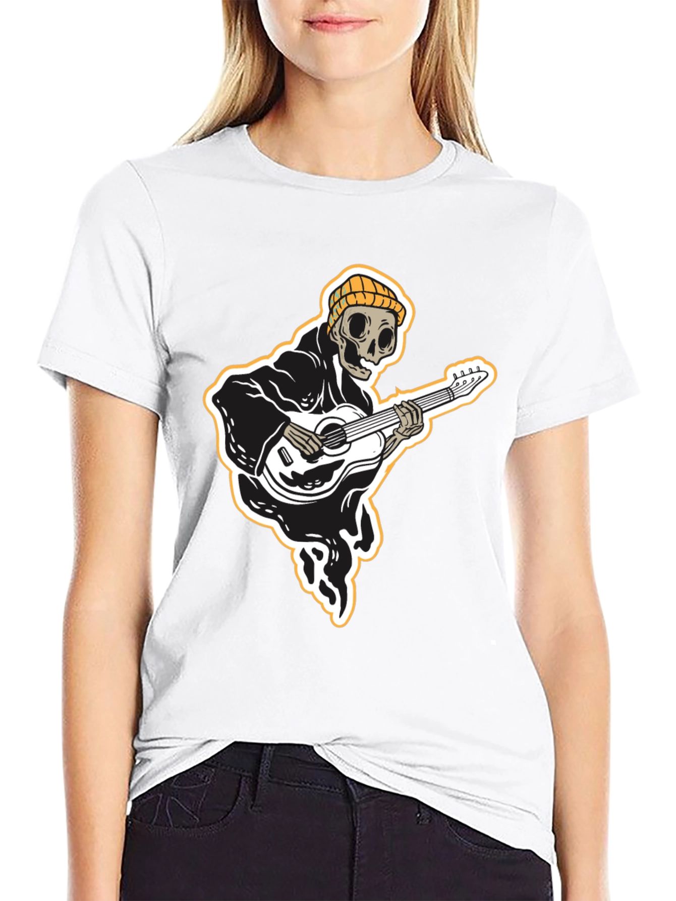 Skeleton Guitarist Graphic Tee