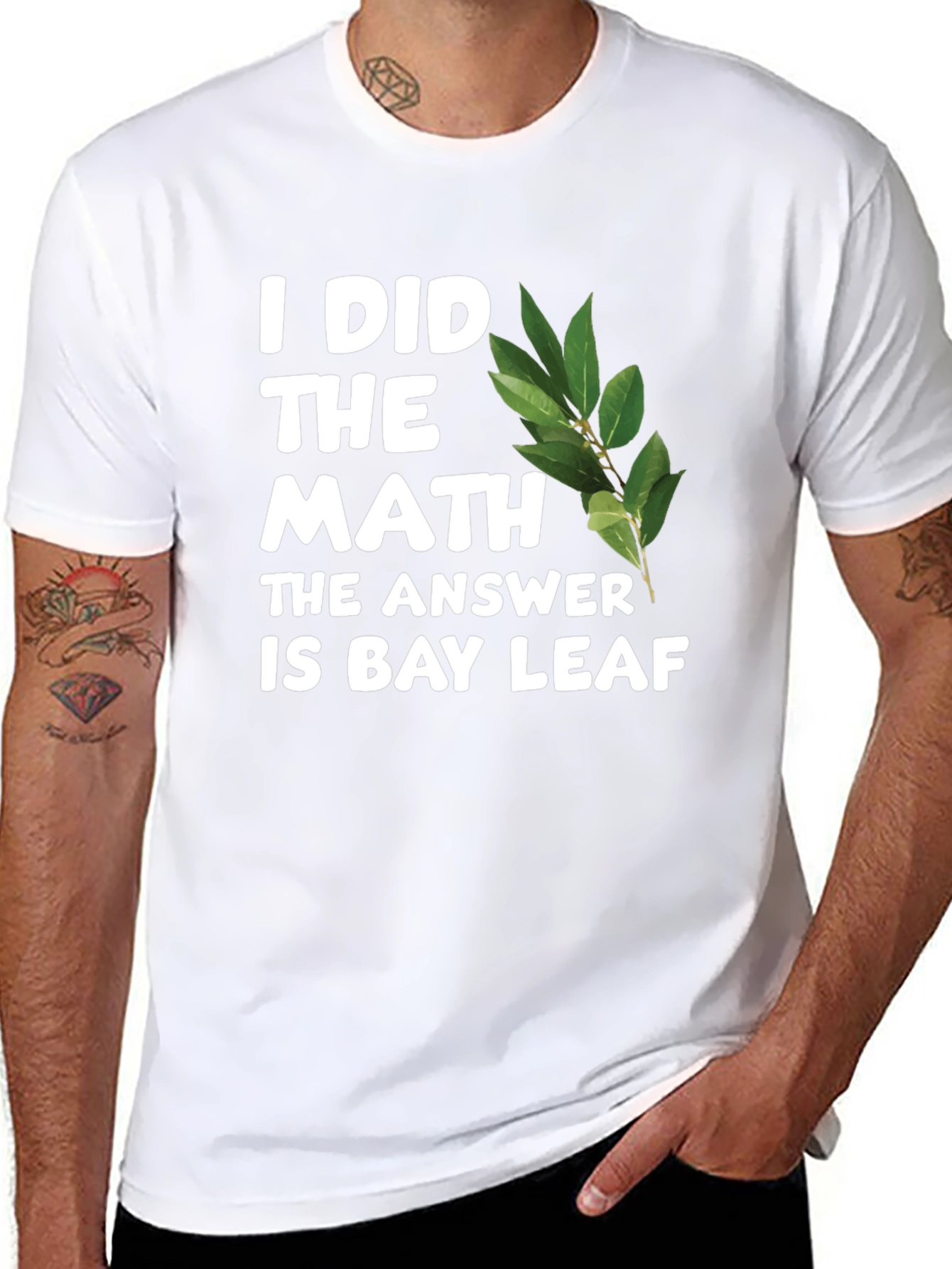 Math Answer Bay Leaf T-Shirt Funny Novelty Tee
