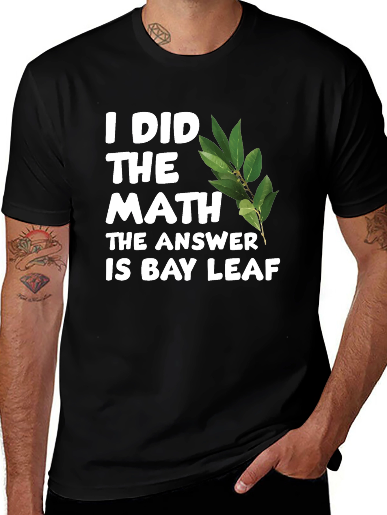 Math Answer Bay Leaf T-Shirt Funny Novelty Tee