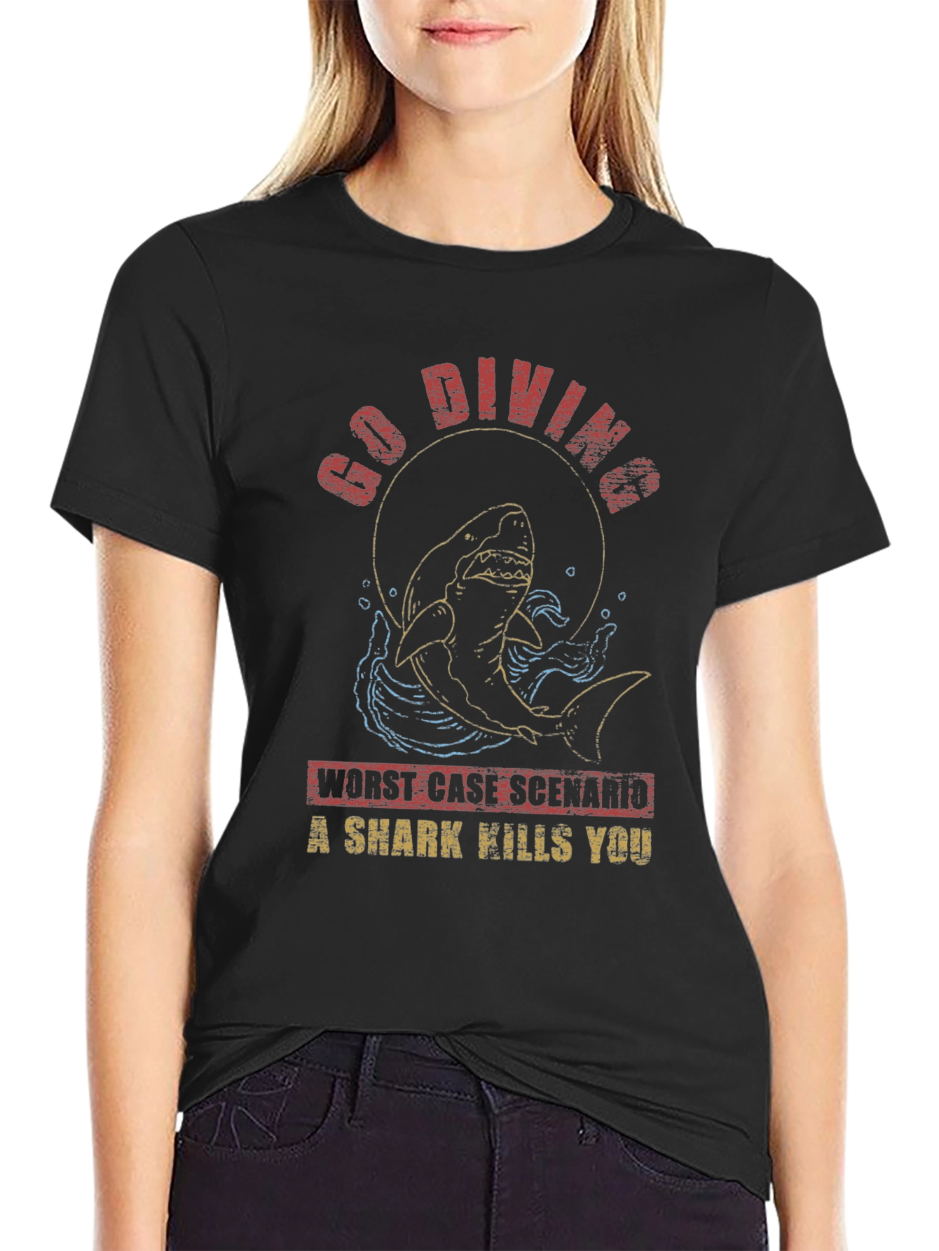 Go Diving Shark T-Shirt - Worst Case Scenario