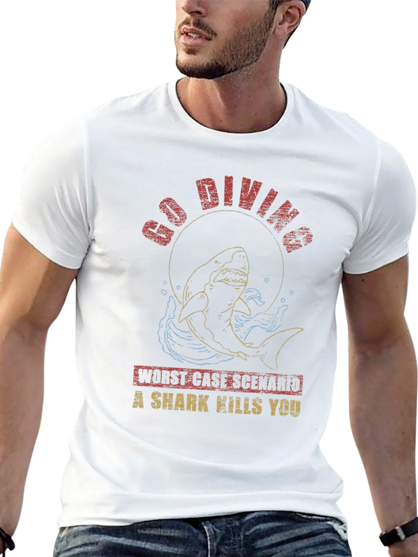 Go Diving Shark T-Shirt - Worst Case Scenario