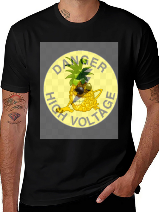 Danger High Voltage Pineapple Graphic T-Shirt