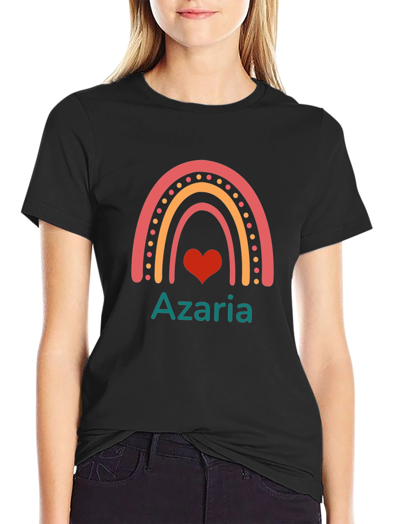 Azaria Rainbow Heart Personalized T-Shirt