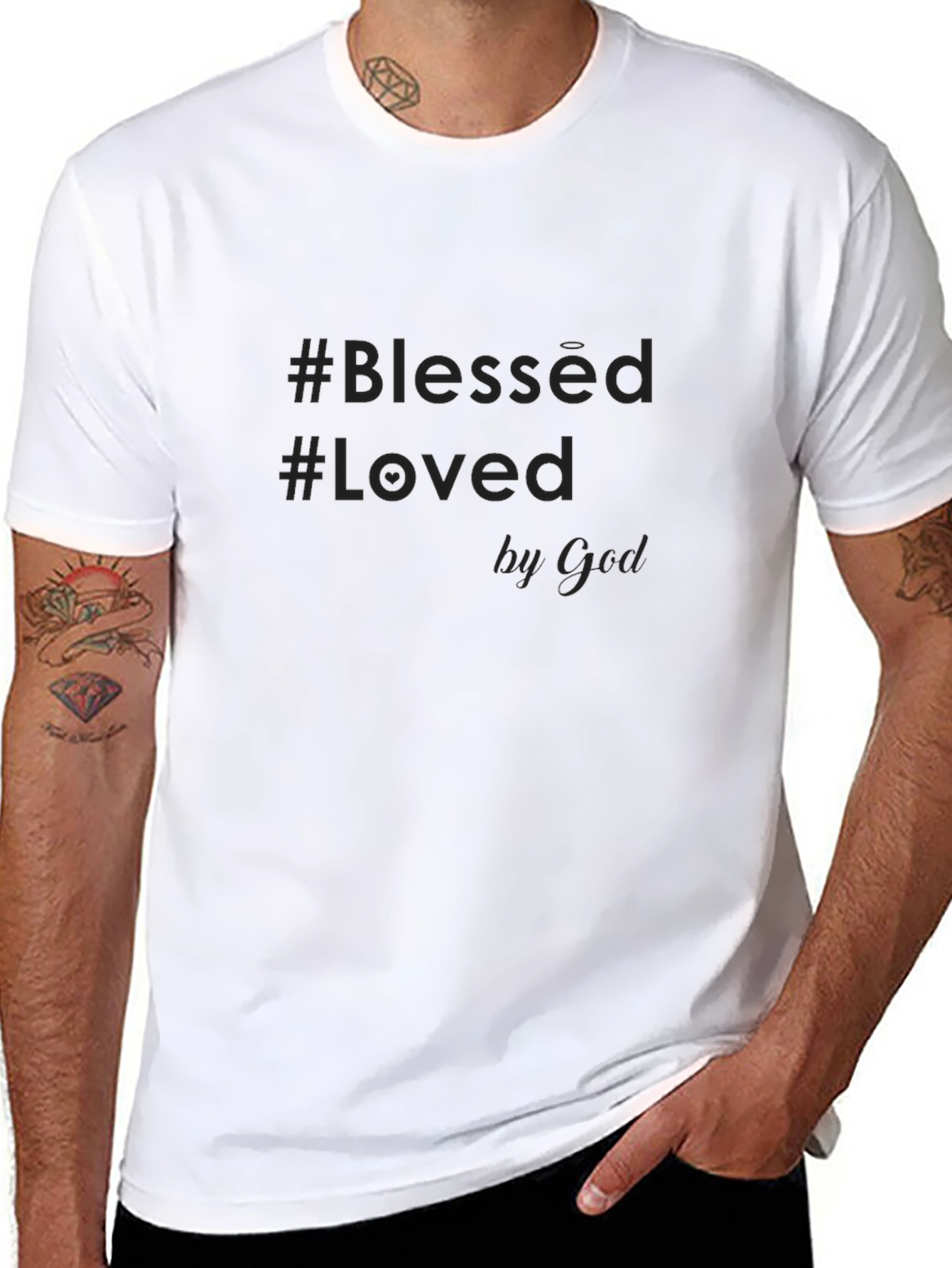 Blessed & Loved by God Black Graphic Tee