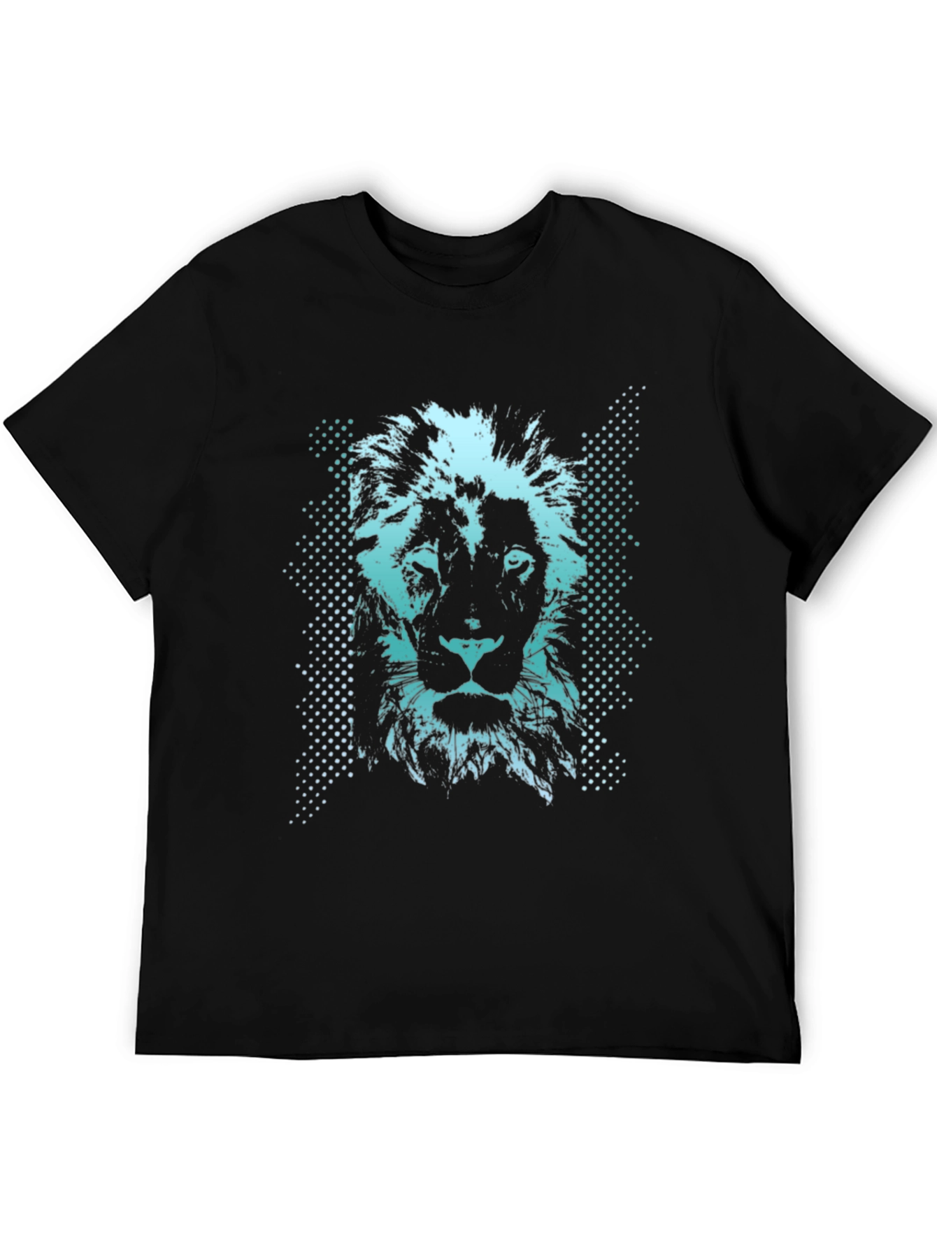 Lion Graphic Print Mens Black T-Shirt