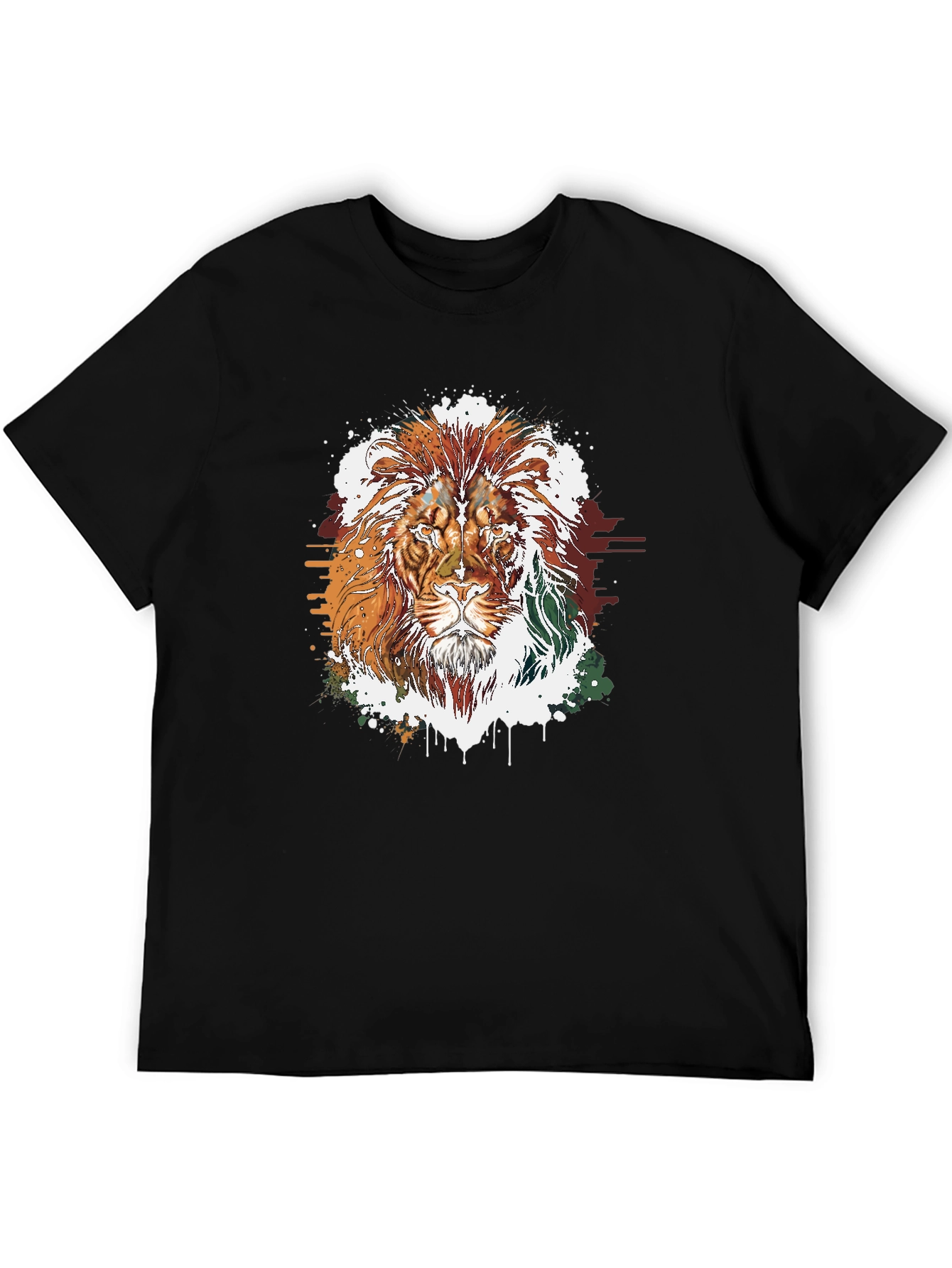 Lion Graphic Tee - Stylish Mens Black T-Shirt
