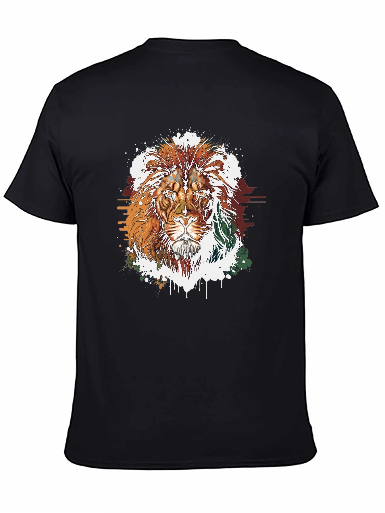 Lion Graphic Tee - Stylish Mens Black T-Shirt
