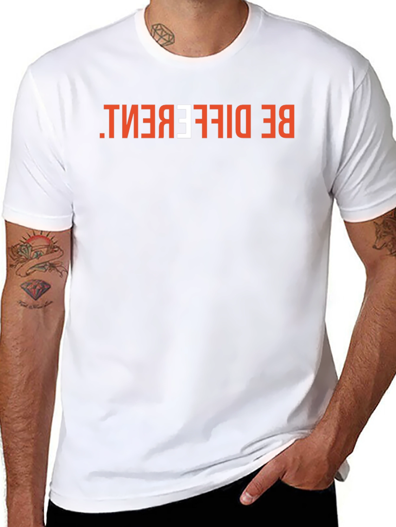 Be Different Graphic Tee - Black Cotton Casual Shirt