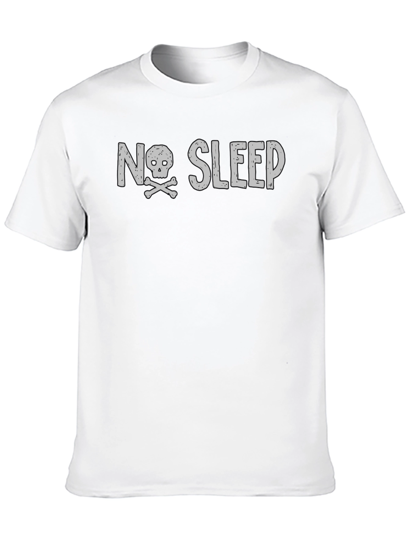 No Sleep Skull T-Shirt - Soft Cotton Black Tee