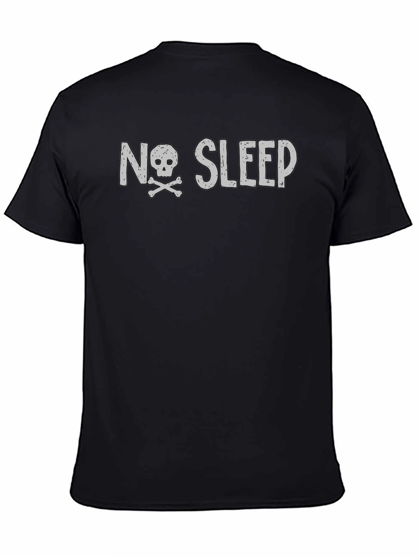 No Sleep Skull T-Shirt - Soft Cotton Black Tee