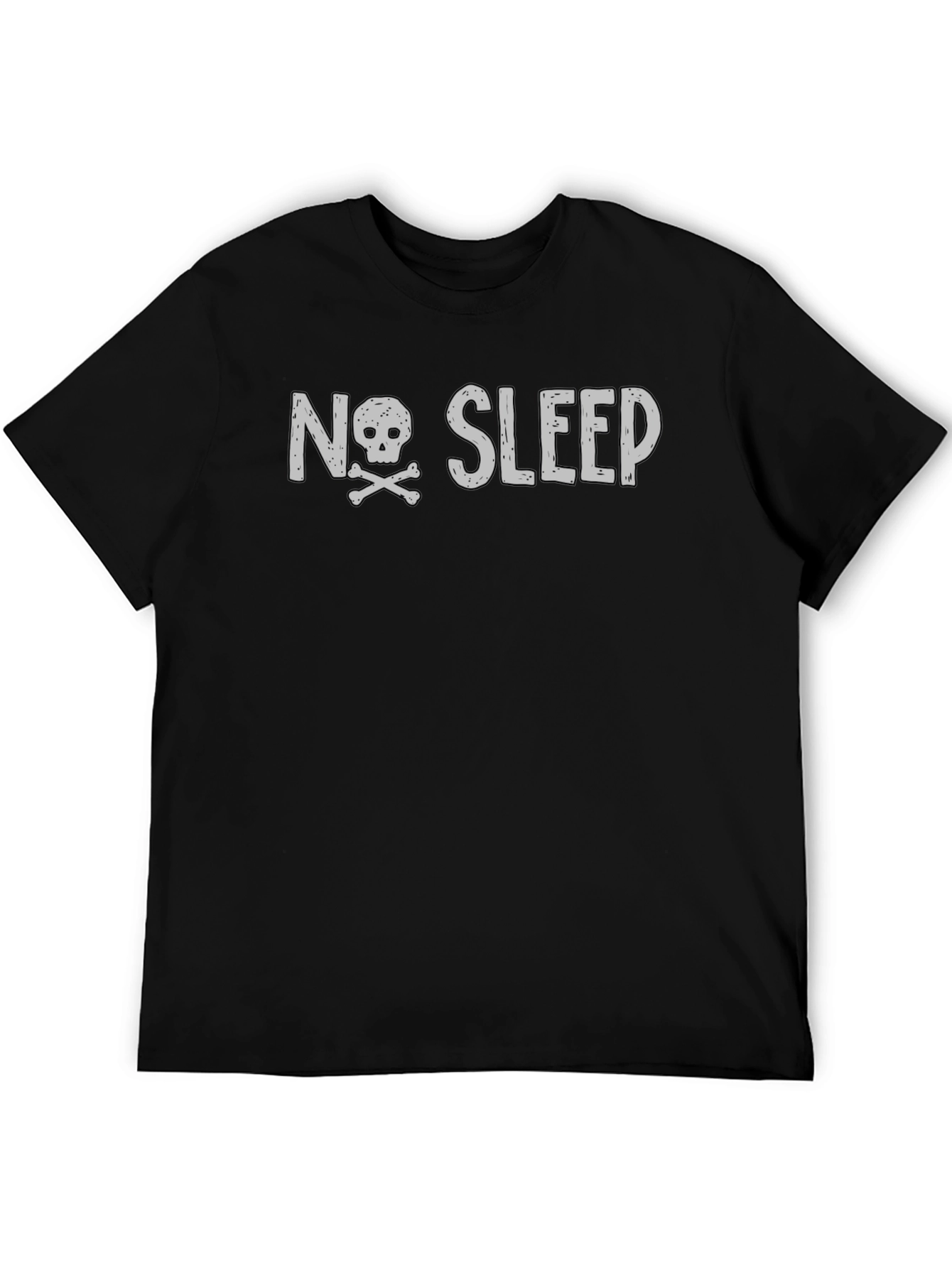 No Sleep Skull T-Shirt - Soft Cotton Black Tee