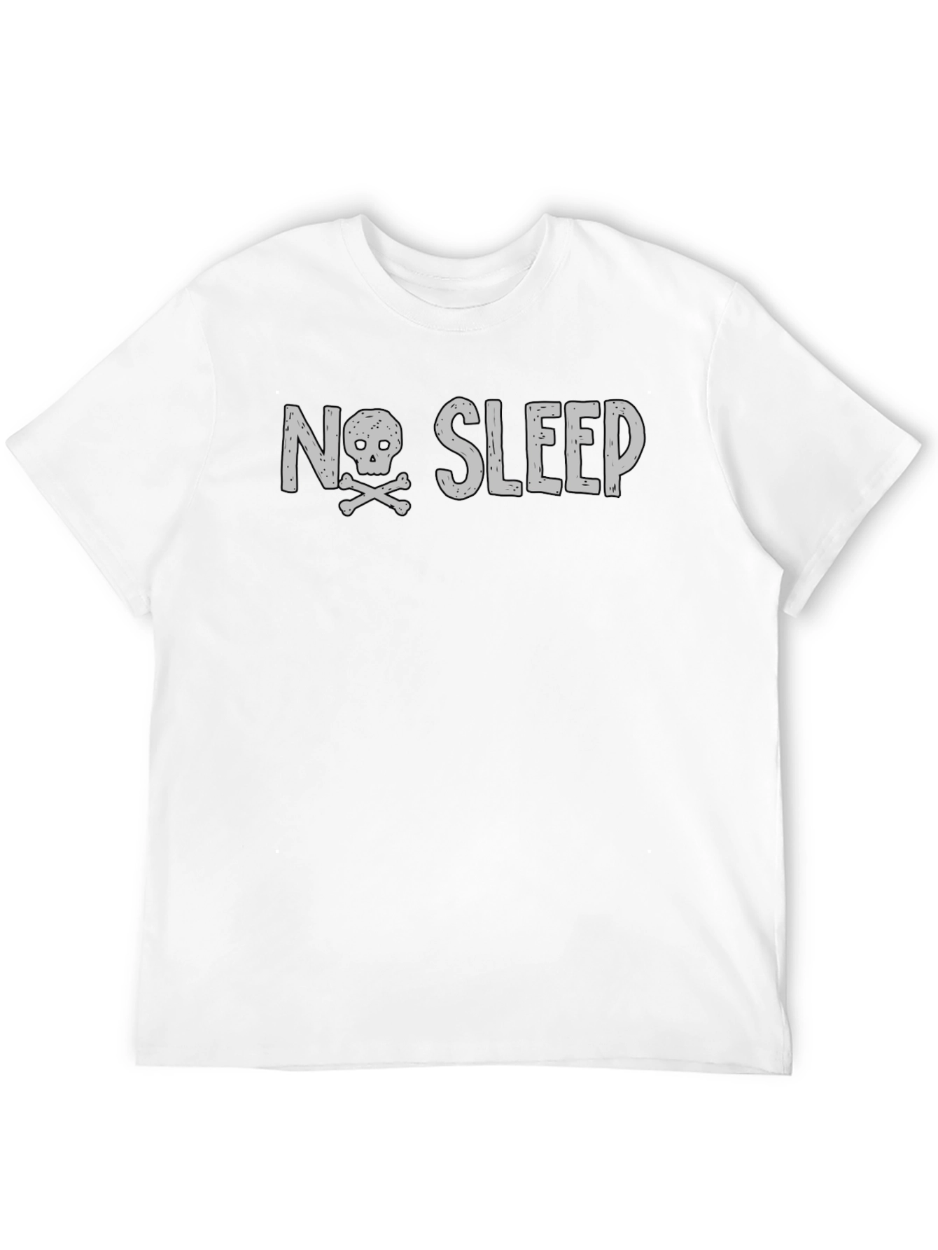 No Sleep Skull T-Shirt - Soft Cotton Black Tee