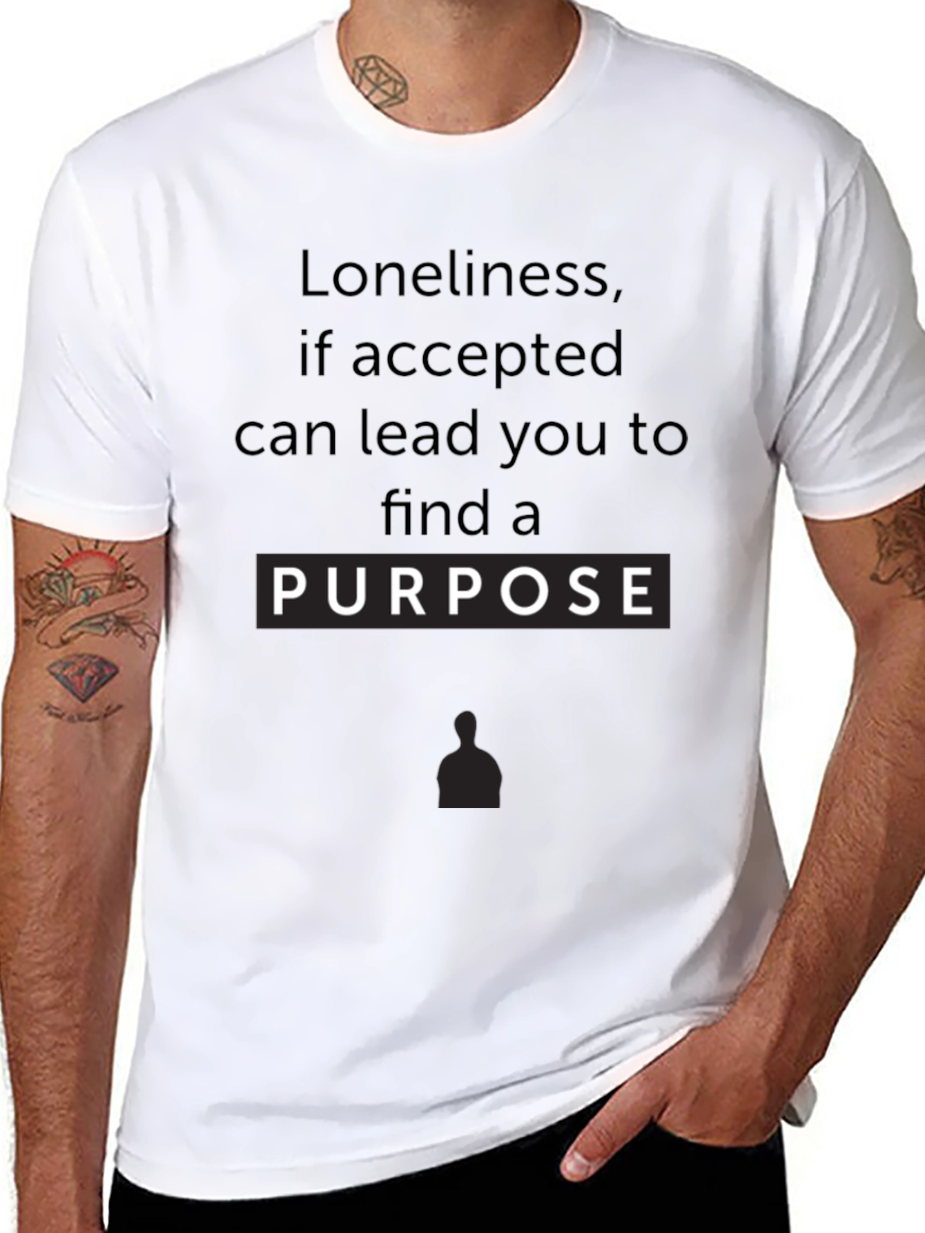Loneliness Purpose Graphic Tee - Inspirational Black T-Shirt
