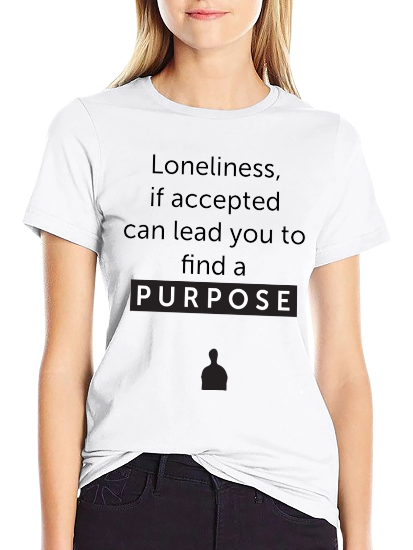 Loneliness Purpose Graphic Tee - Inspirational Black T-Shirt