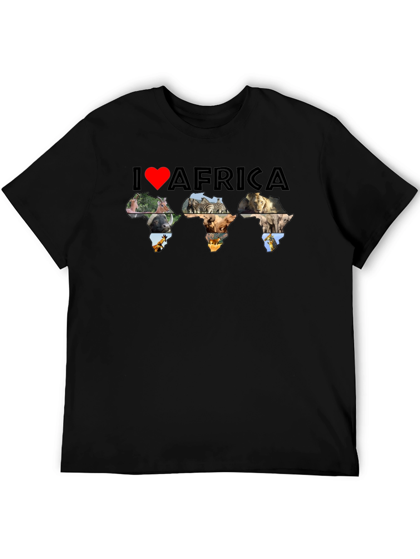 I Love Africa Animal Print T-Shirt