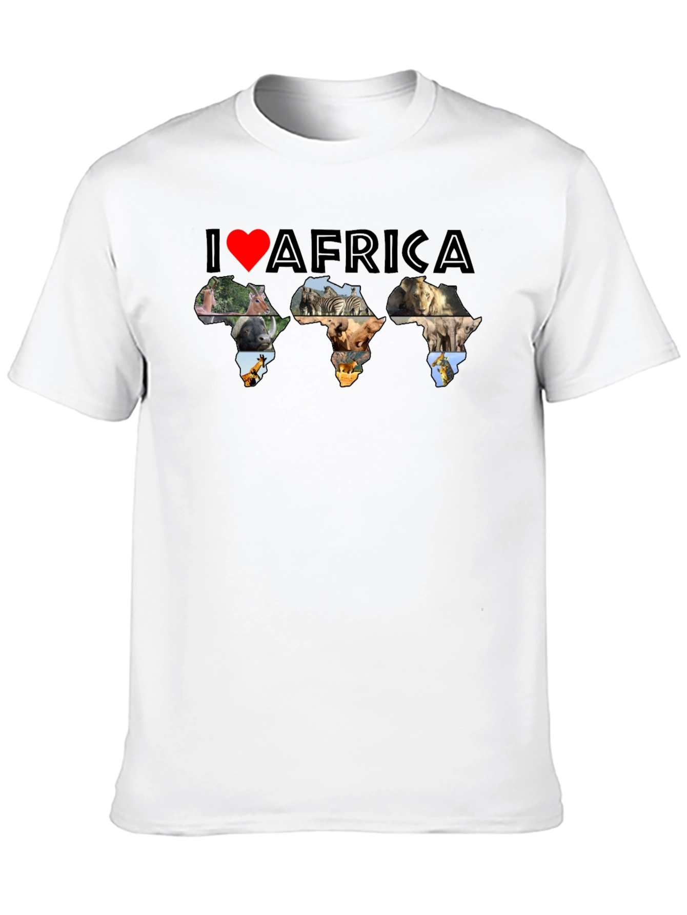 I Love Africa Animal Print T-Shirt