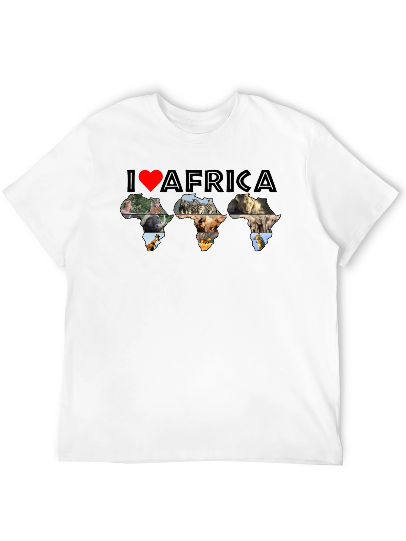 I Love Africa Animal Print T-Shirt