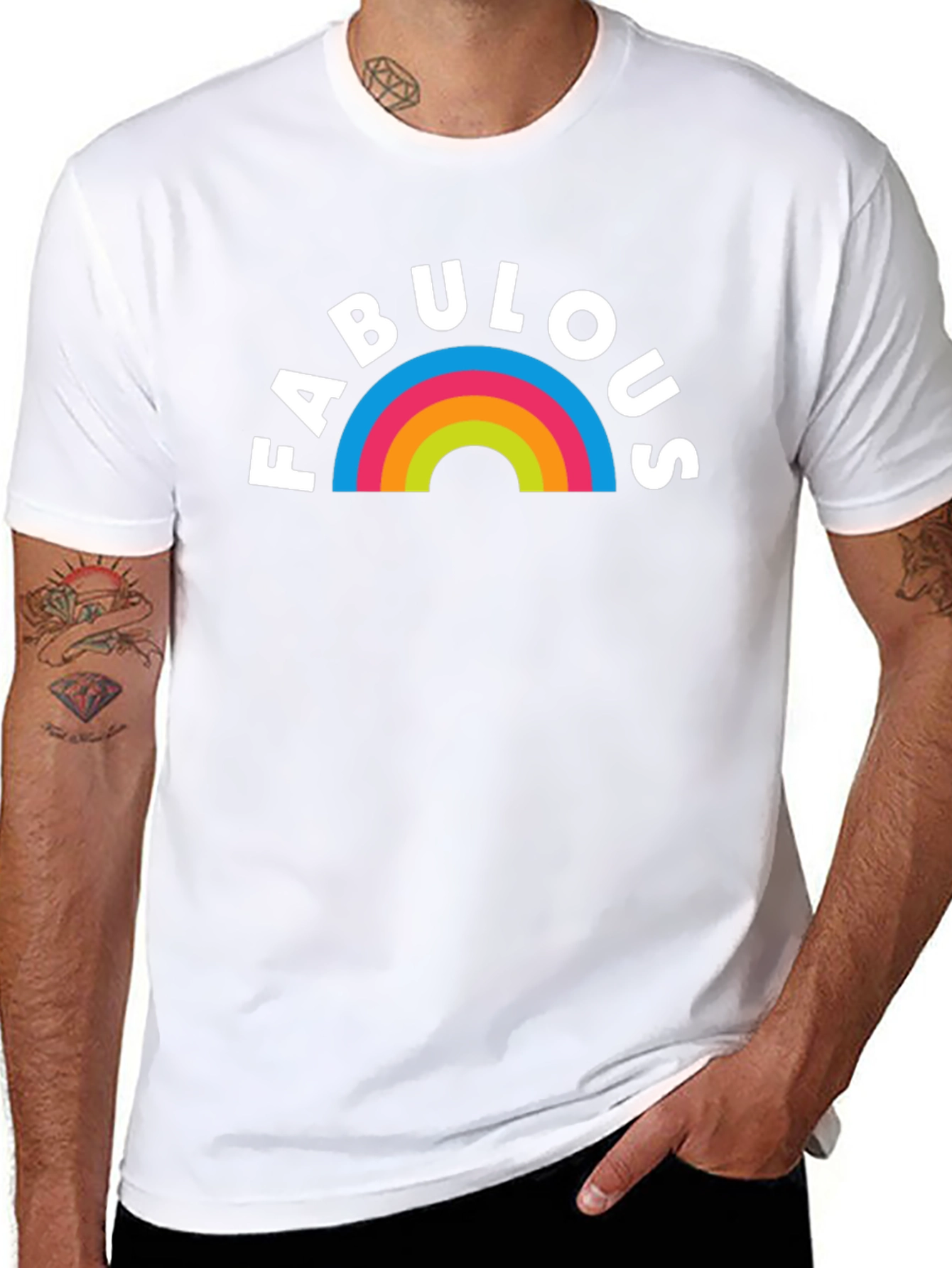 Fabulous Rainbow Graphic T-Shirt - Black