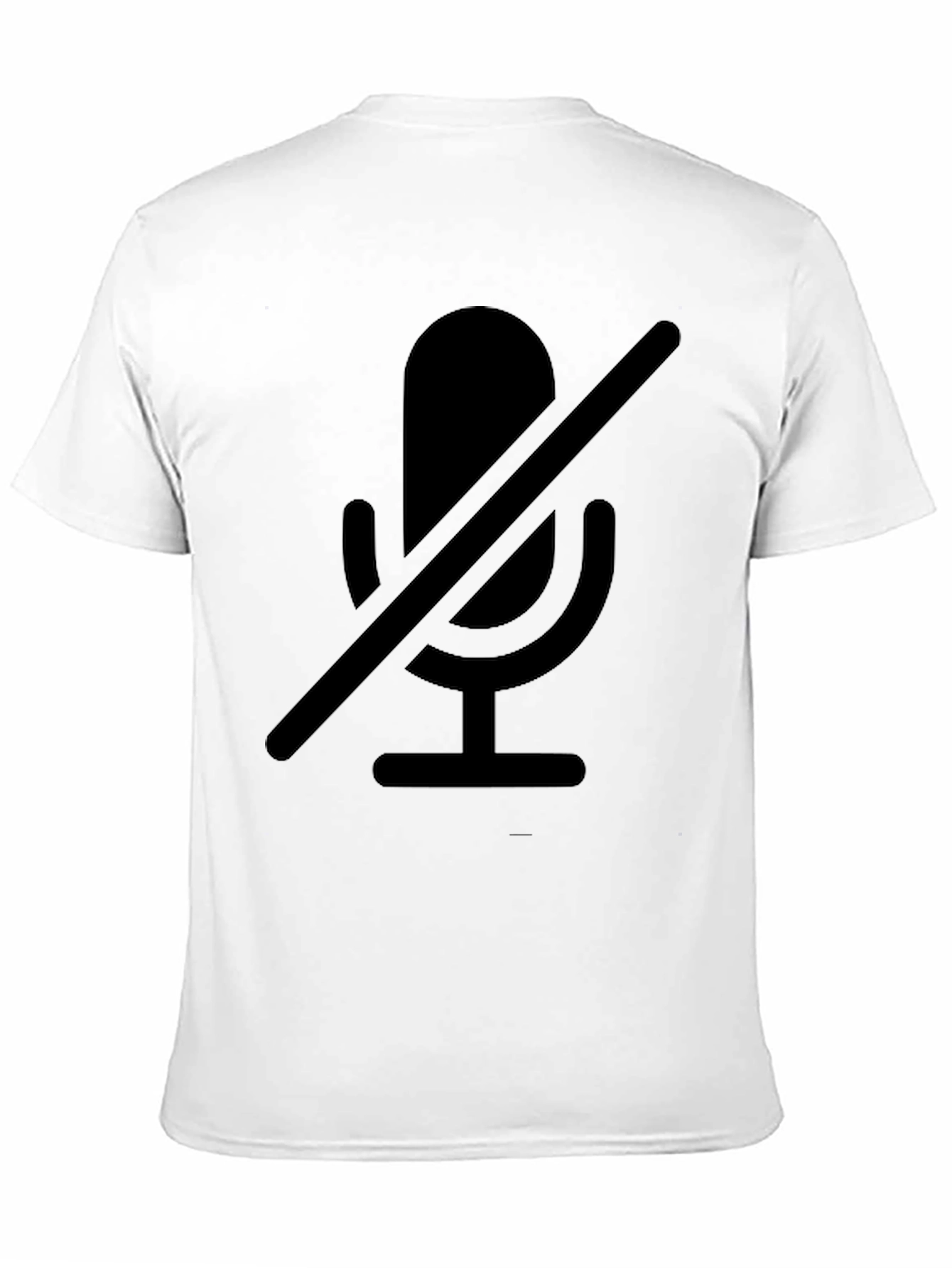 Muted Microphone Graphic Tee - Black Cotton Comfort
