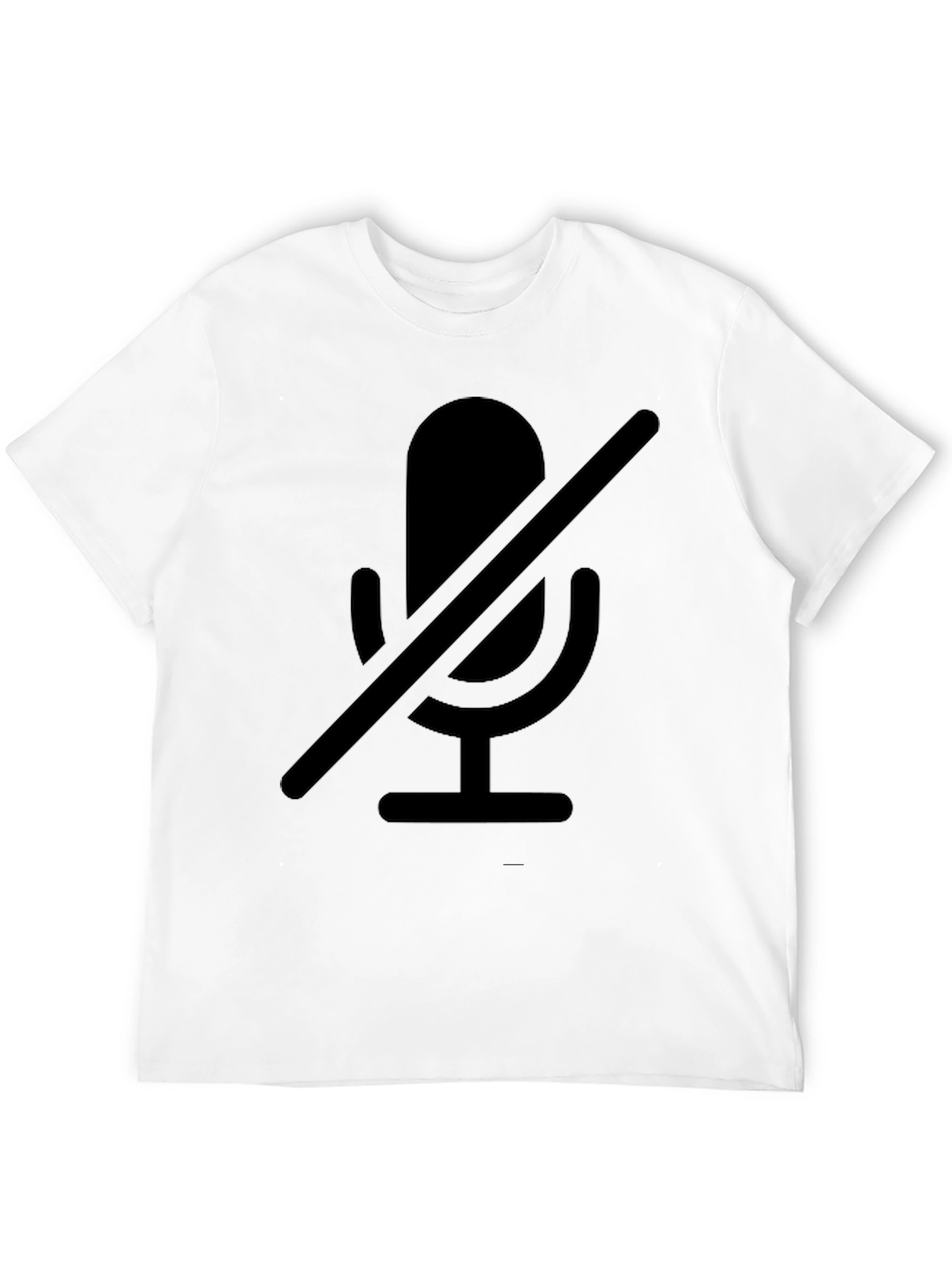 Muted Microphone Graphic Tee - Black Cotton Comfort
