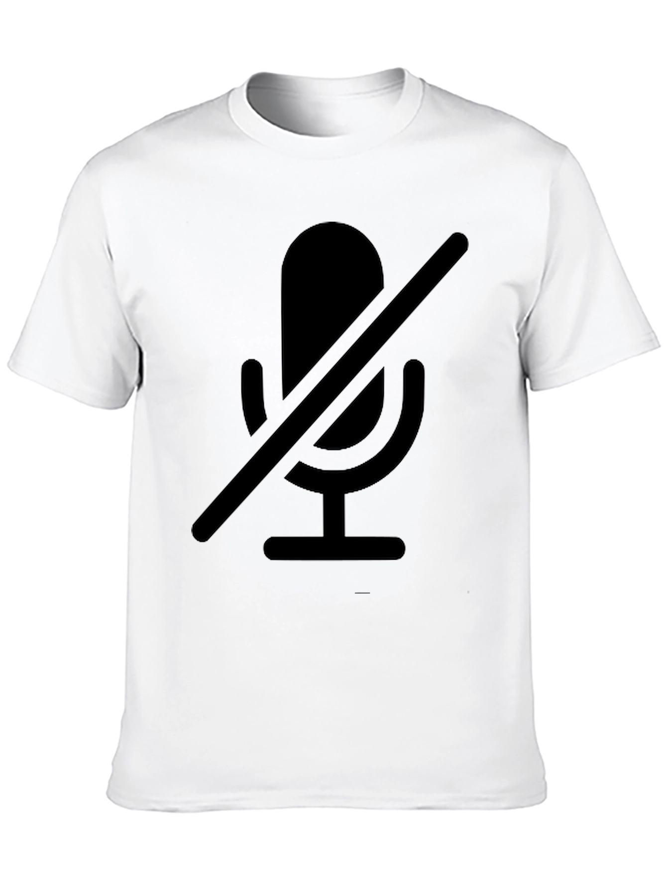 Muted Microphone Graphic Tee - Black Cotton Comfort