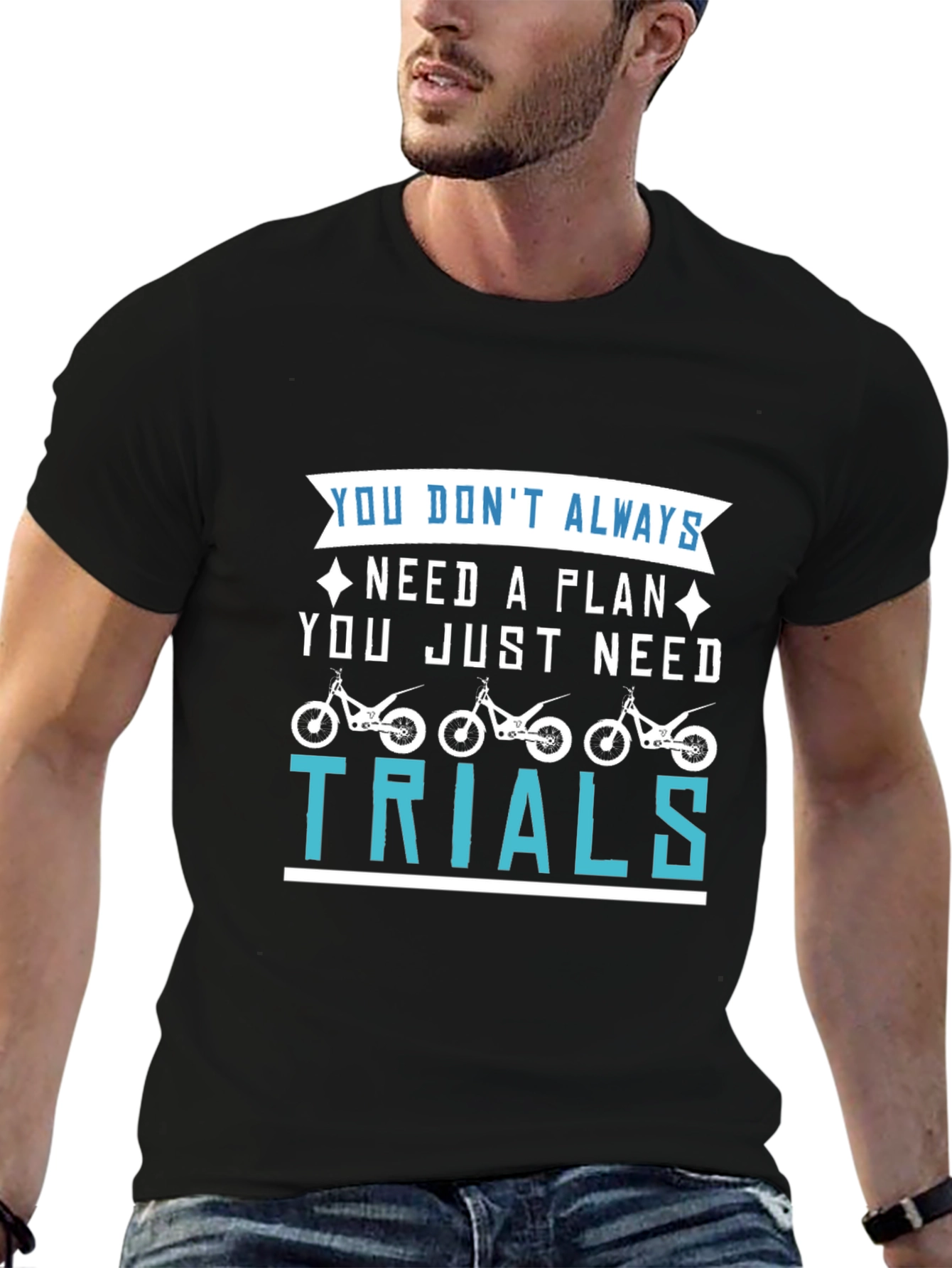 Trials Motorcycle Graphic T-Shirt - Black