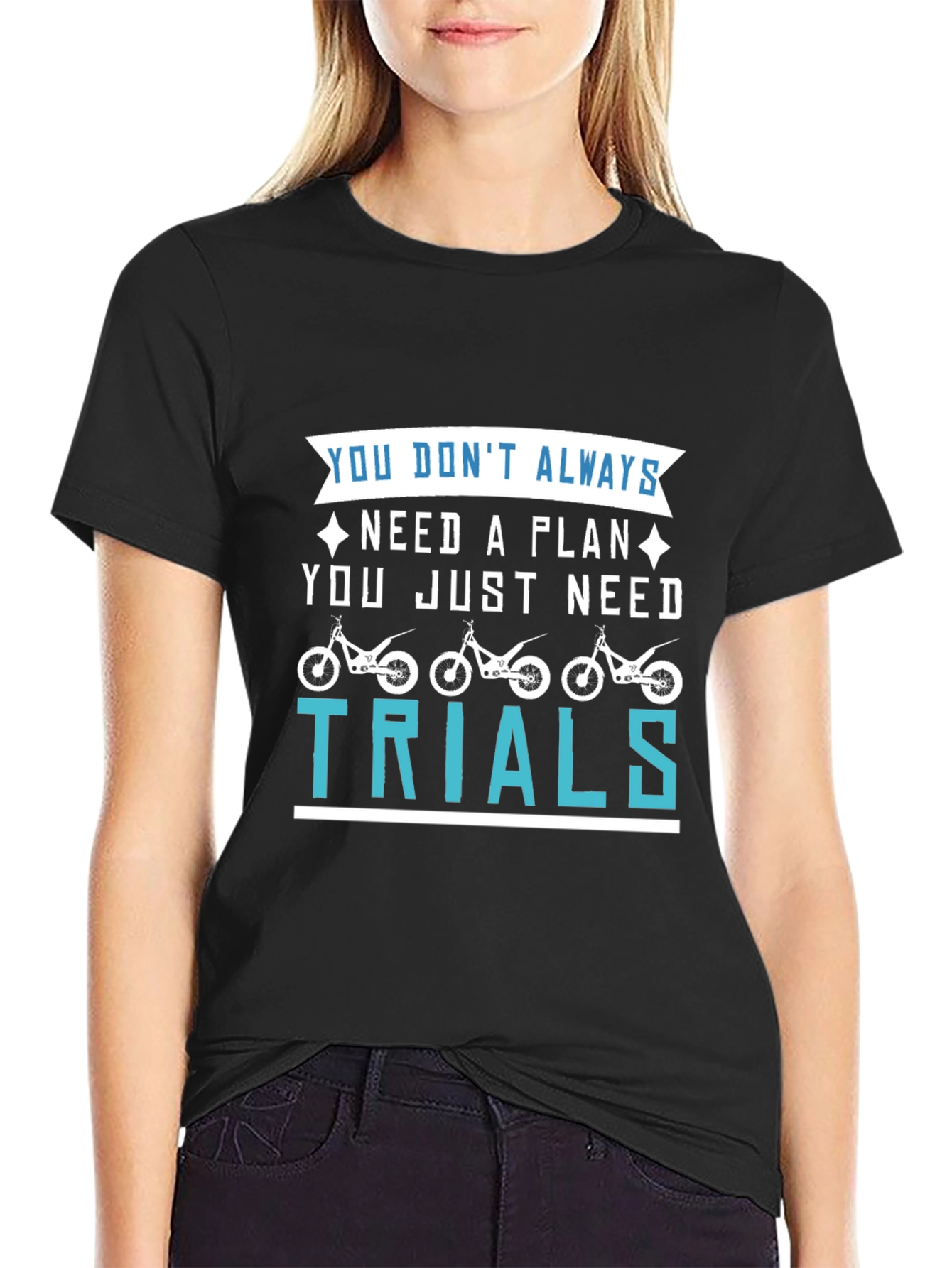 Trials Motorcycle Graphic T-Shirt - Black
