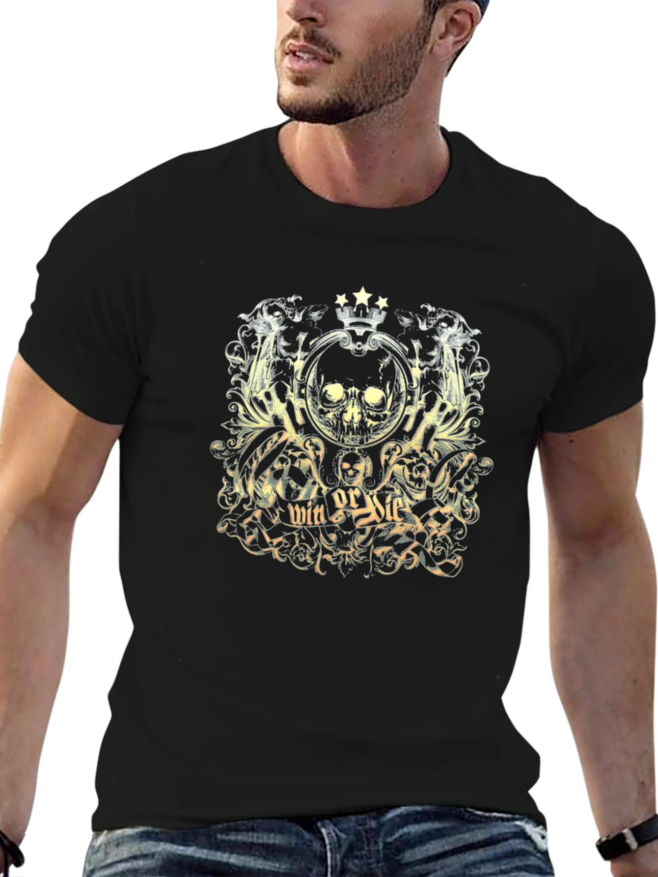 Win or Die Skull Graphic T-Shirt