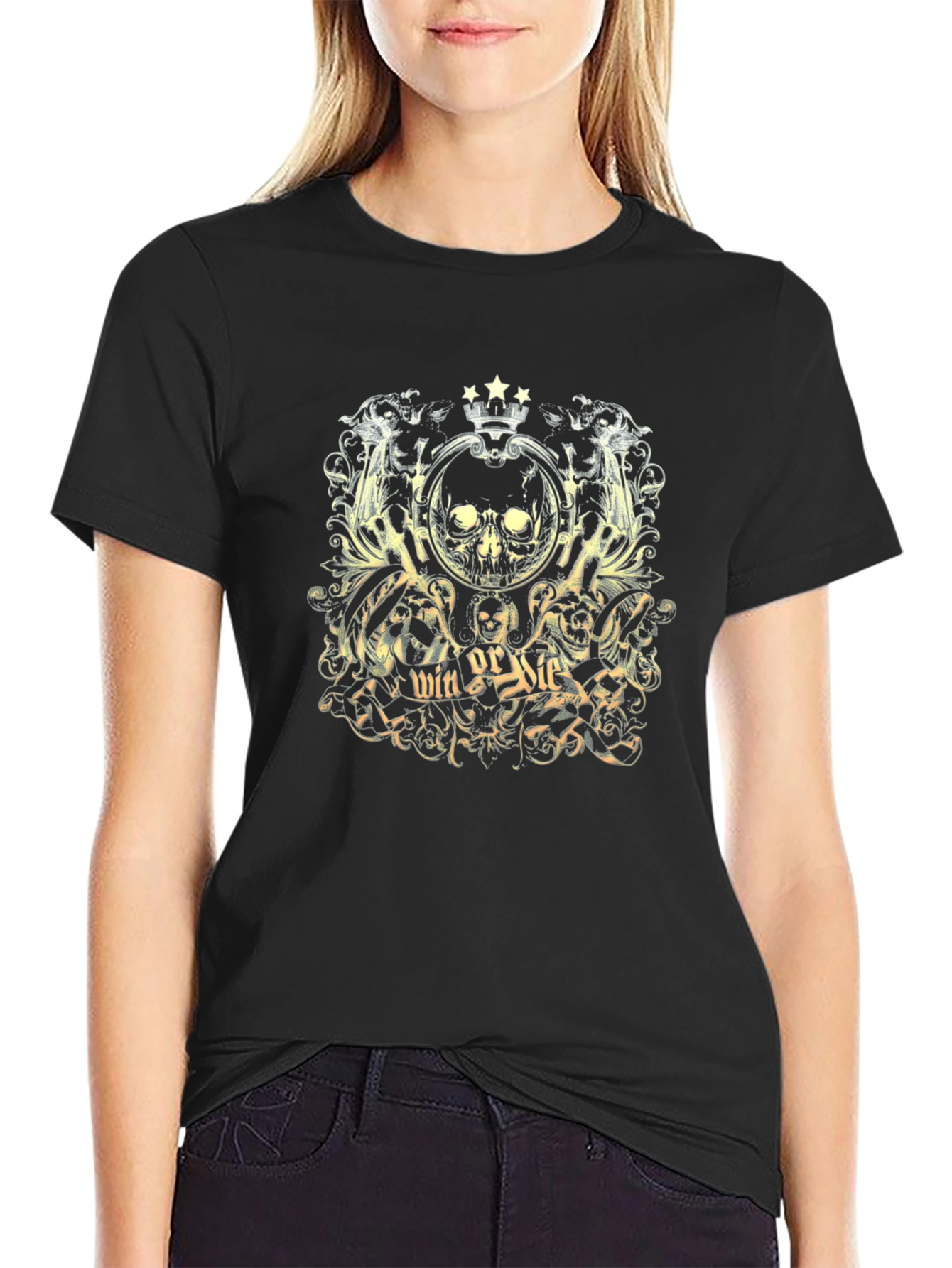 Win or Die Skull Graphic T-Shirt