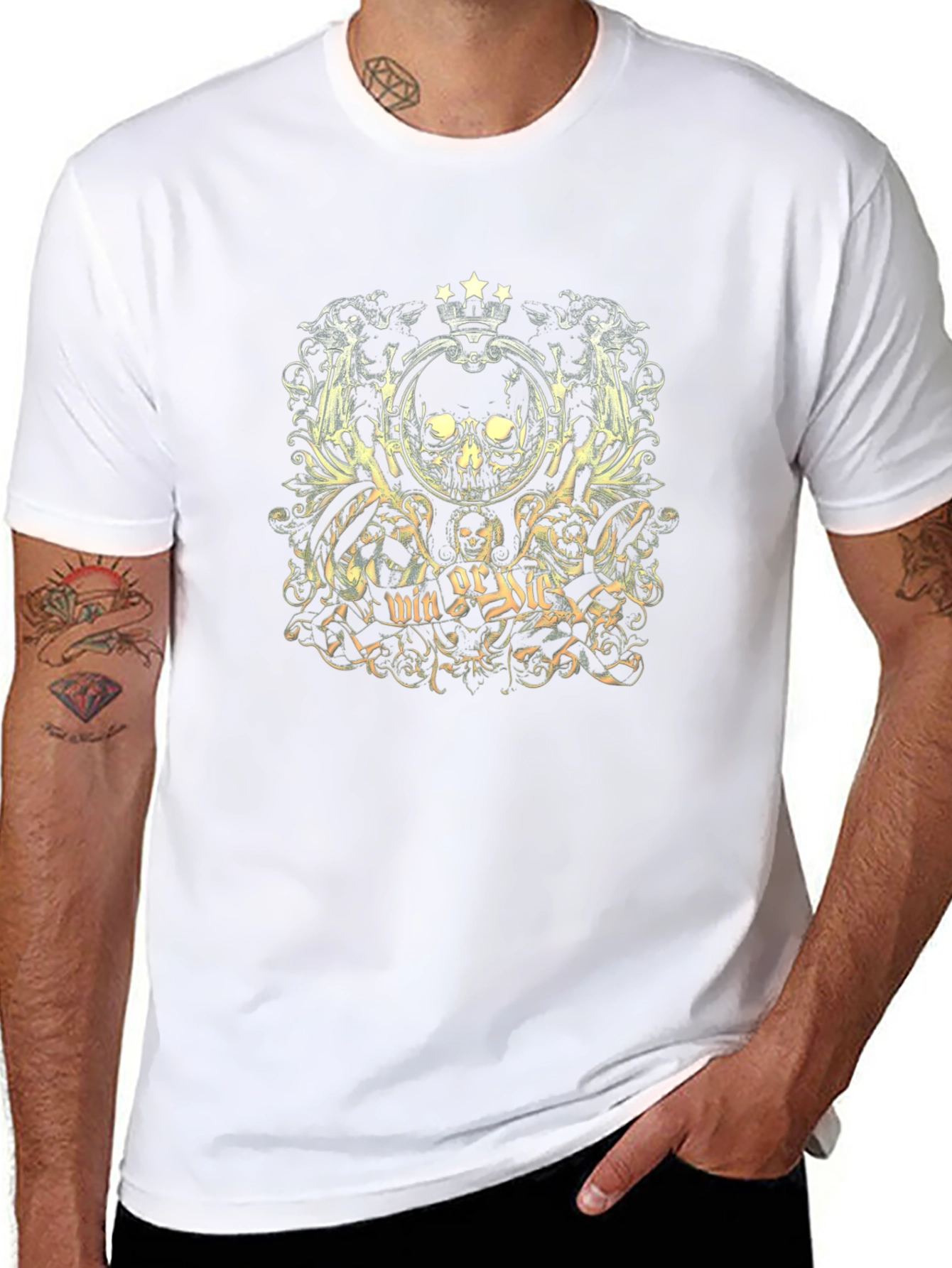 Win or Die Skull Graphic T-Shirt