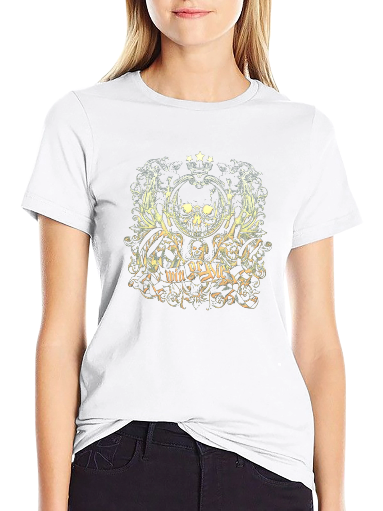 Win or Die Skull Graphic T-Shirt