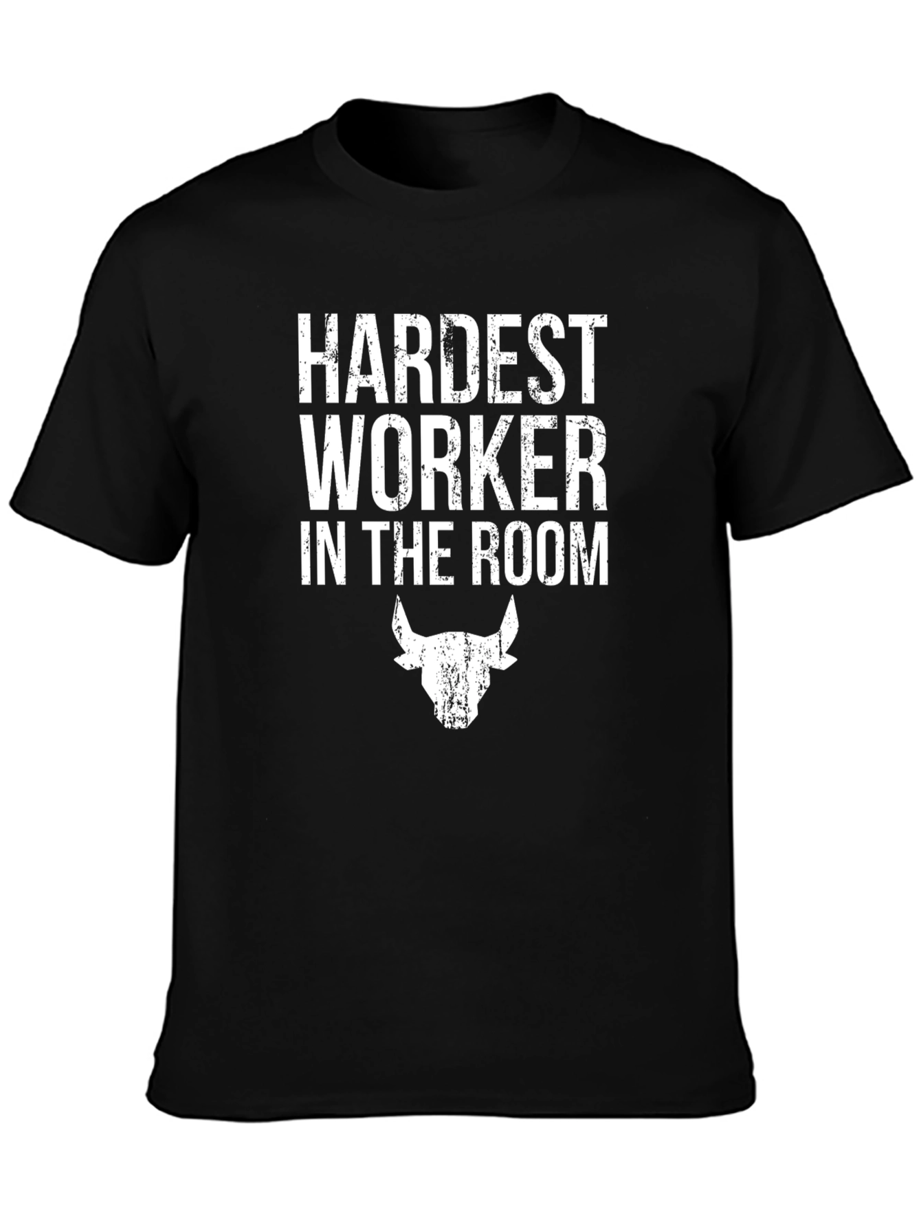 Hardest Worker T-Shirt - Graphic Tee with Bull