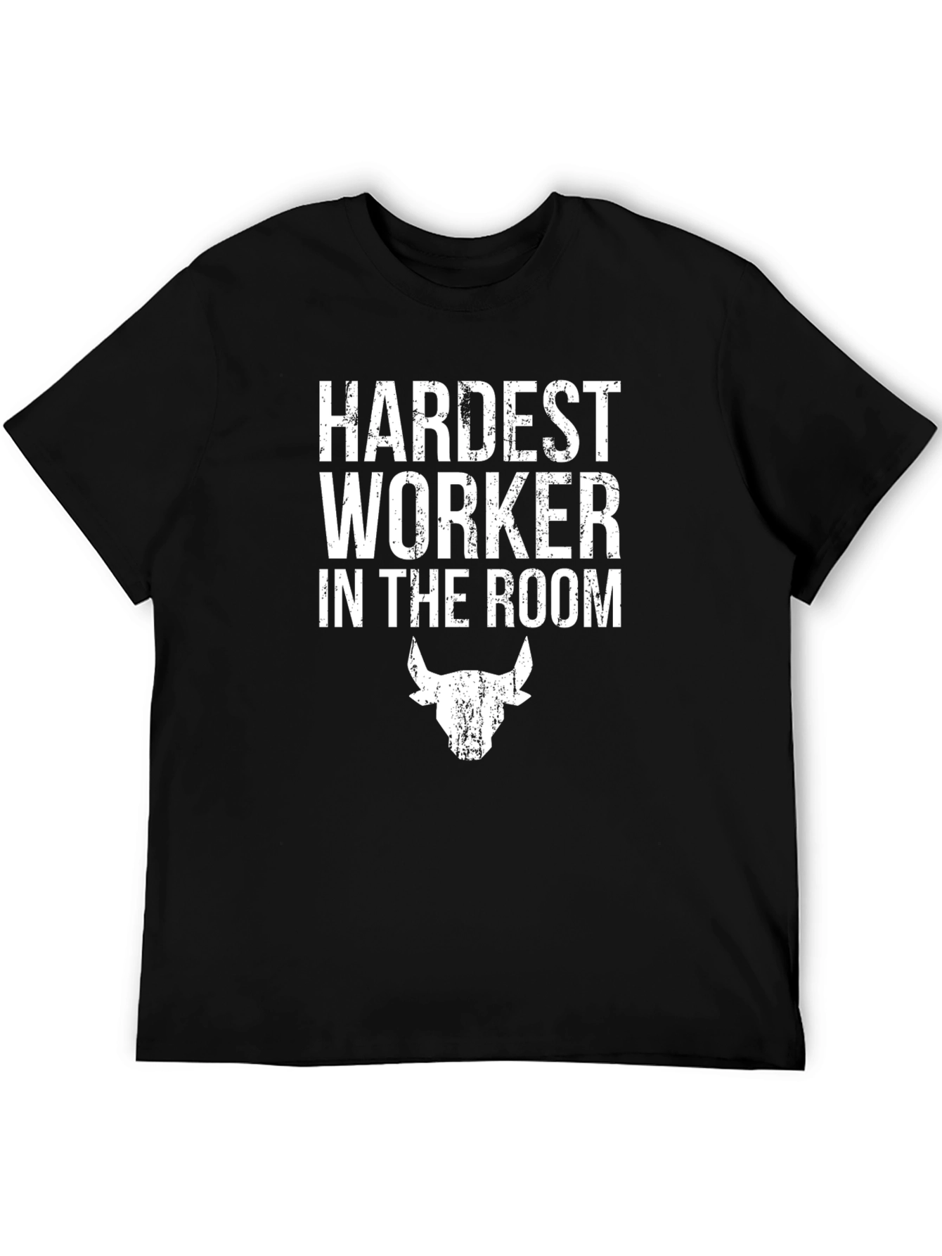 Hardest Worker T-Shirt - Graphic Tee with Bull