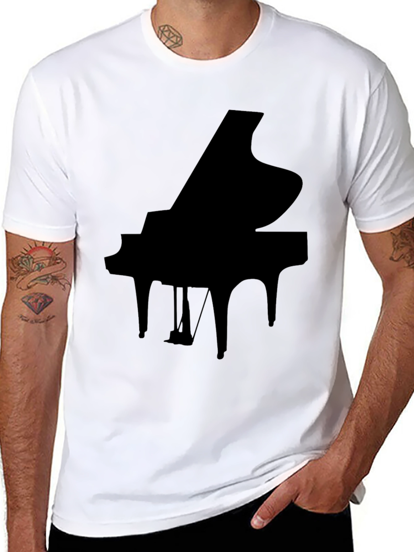 Grand Piano Graphic Tee - Black