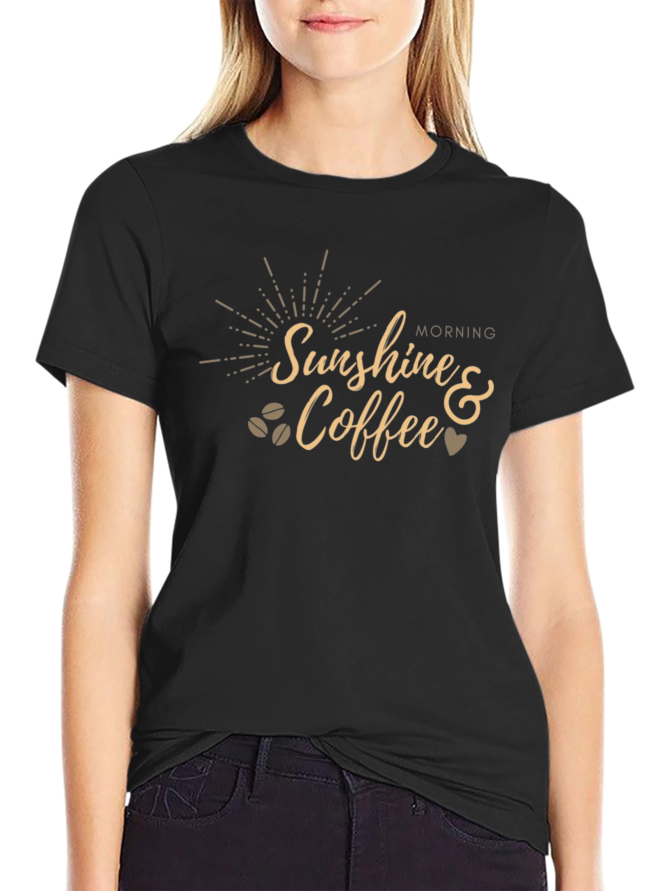 Sunshine & Coffee Graphic Tee - Black