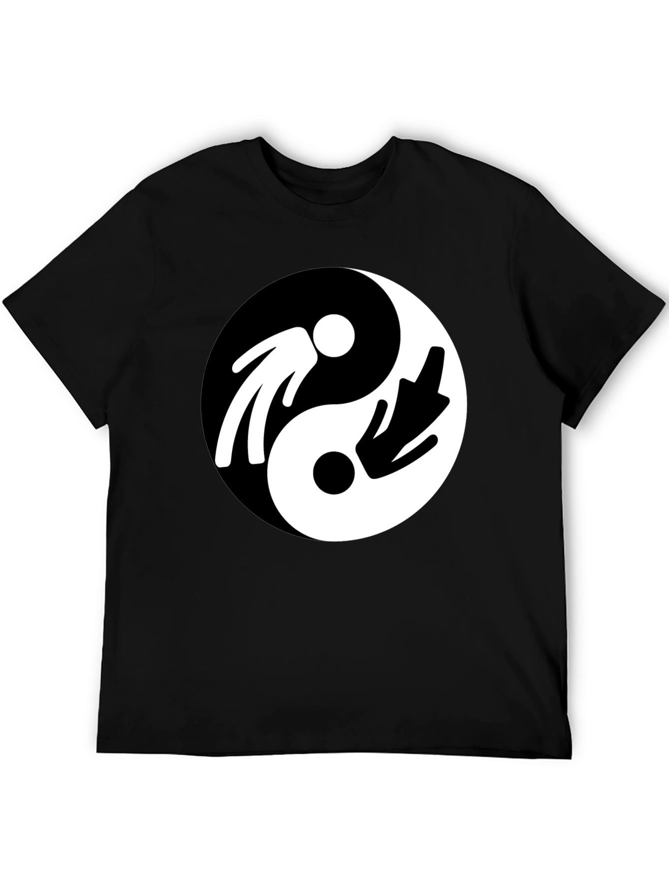 Yin Yang Funny Middle Finger Graphic Tee - Unisex