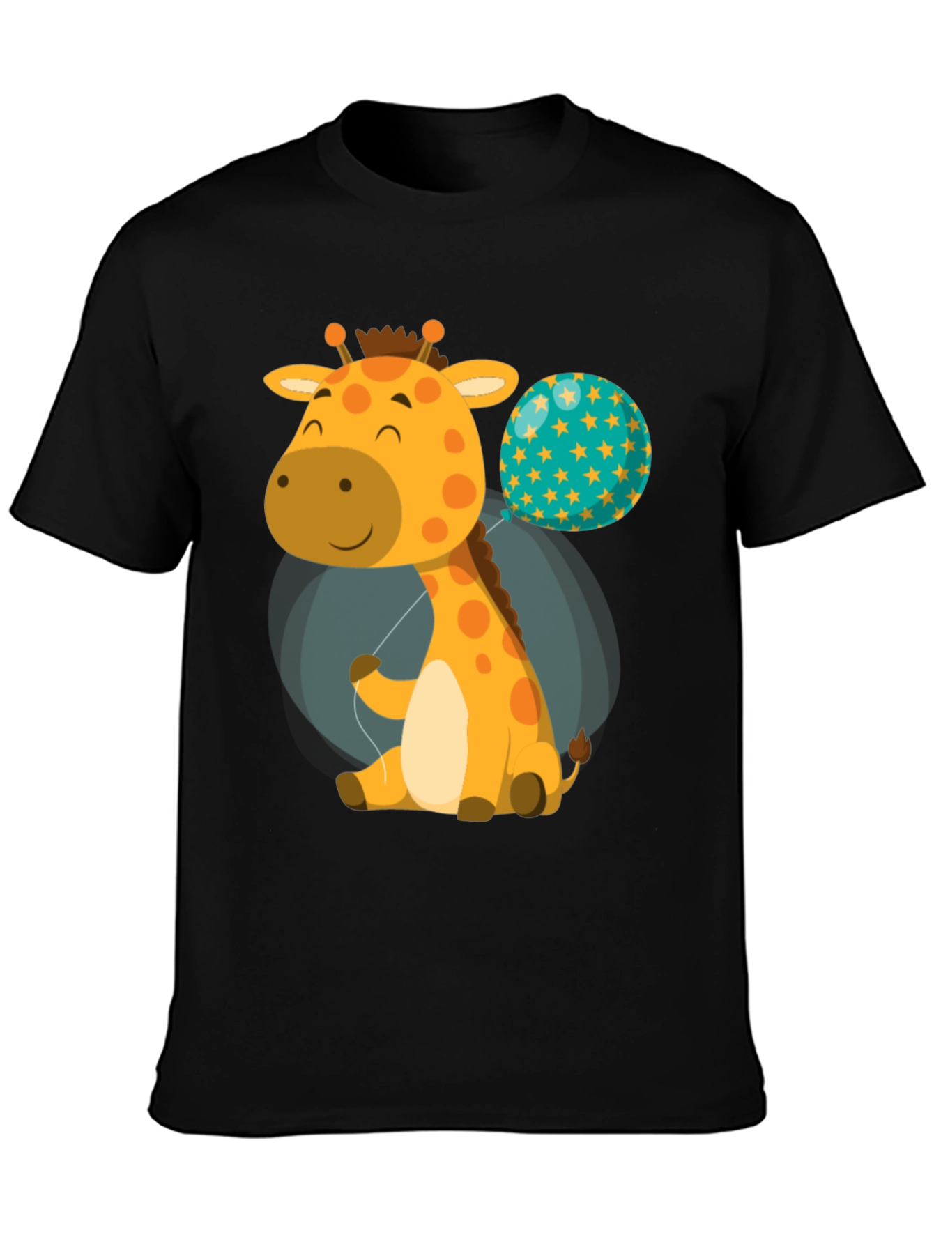 Cute Giraffe & Balloon Graphic T-Shirt