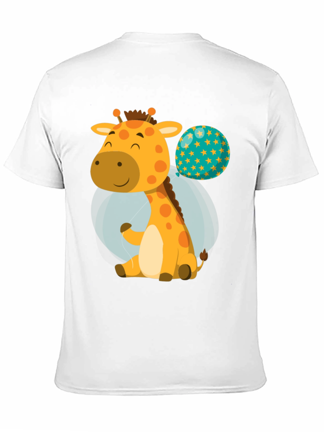 Cute Giraffe & Balloon Graphic T-Shirt