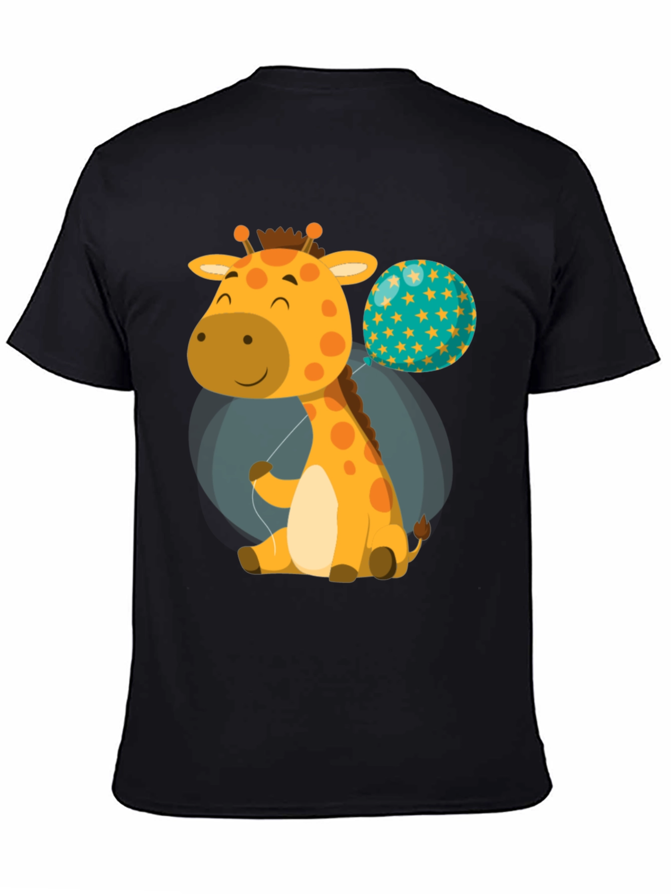 Cute Giraffe & Balloon Graphic T-Shirt