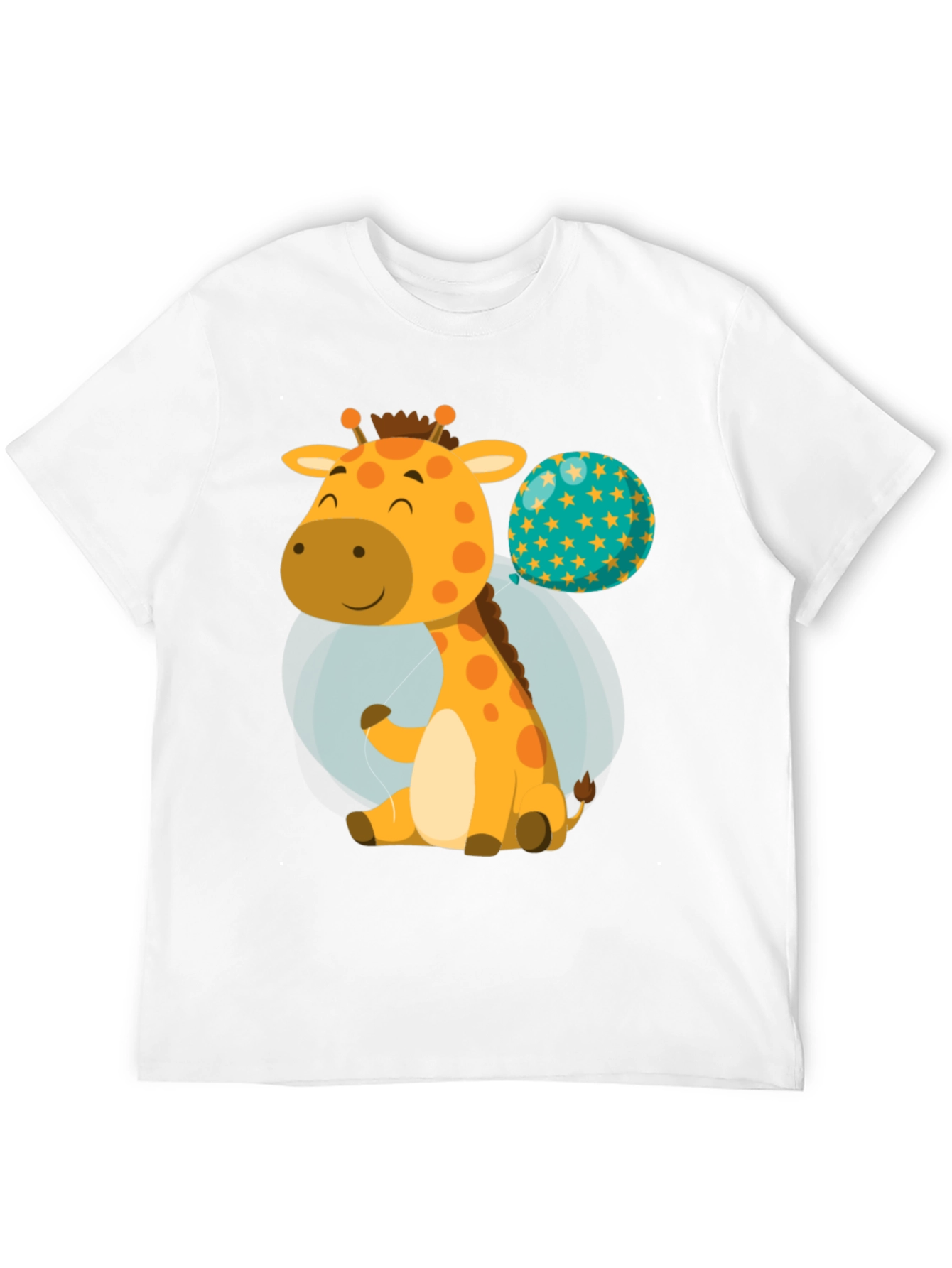 Cute Giraffe & Balloon Graphic T-Shirt