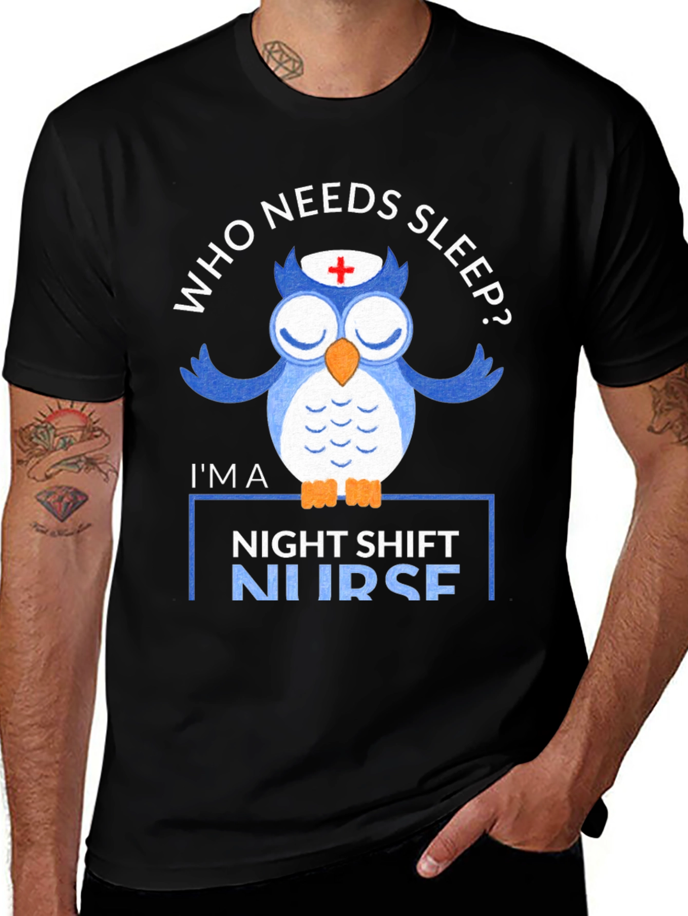 Night Shift Nurse Owl T-Shirt