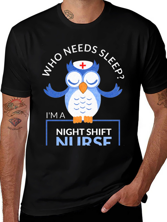 Night Shift Nurse Owl T-Shirt