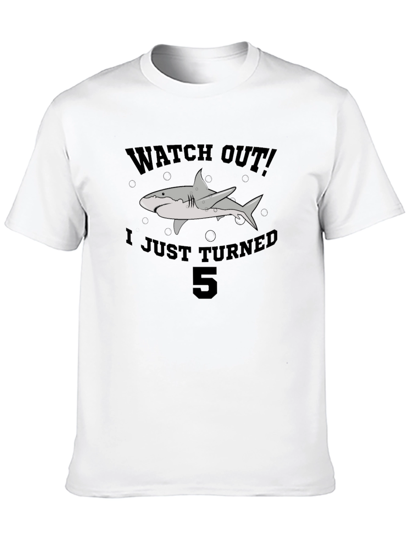 Kids Watch Out! Shark 5th Birthday T-Shirt
