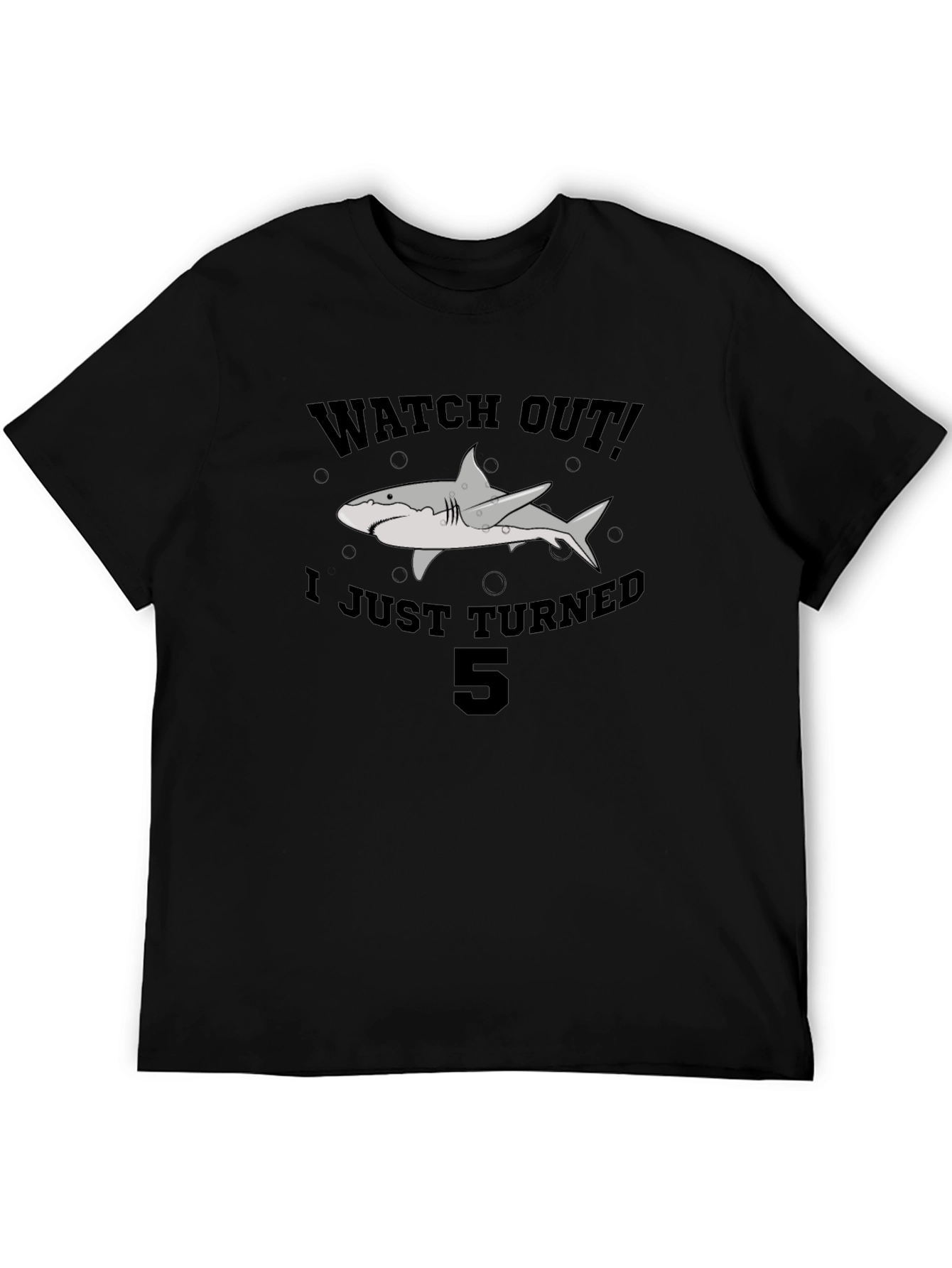 Kids Watch Out! Shark 5th Birthday T-Shirt