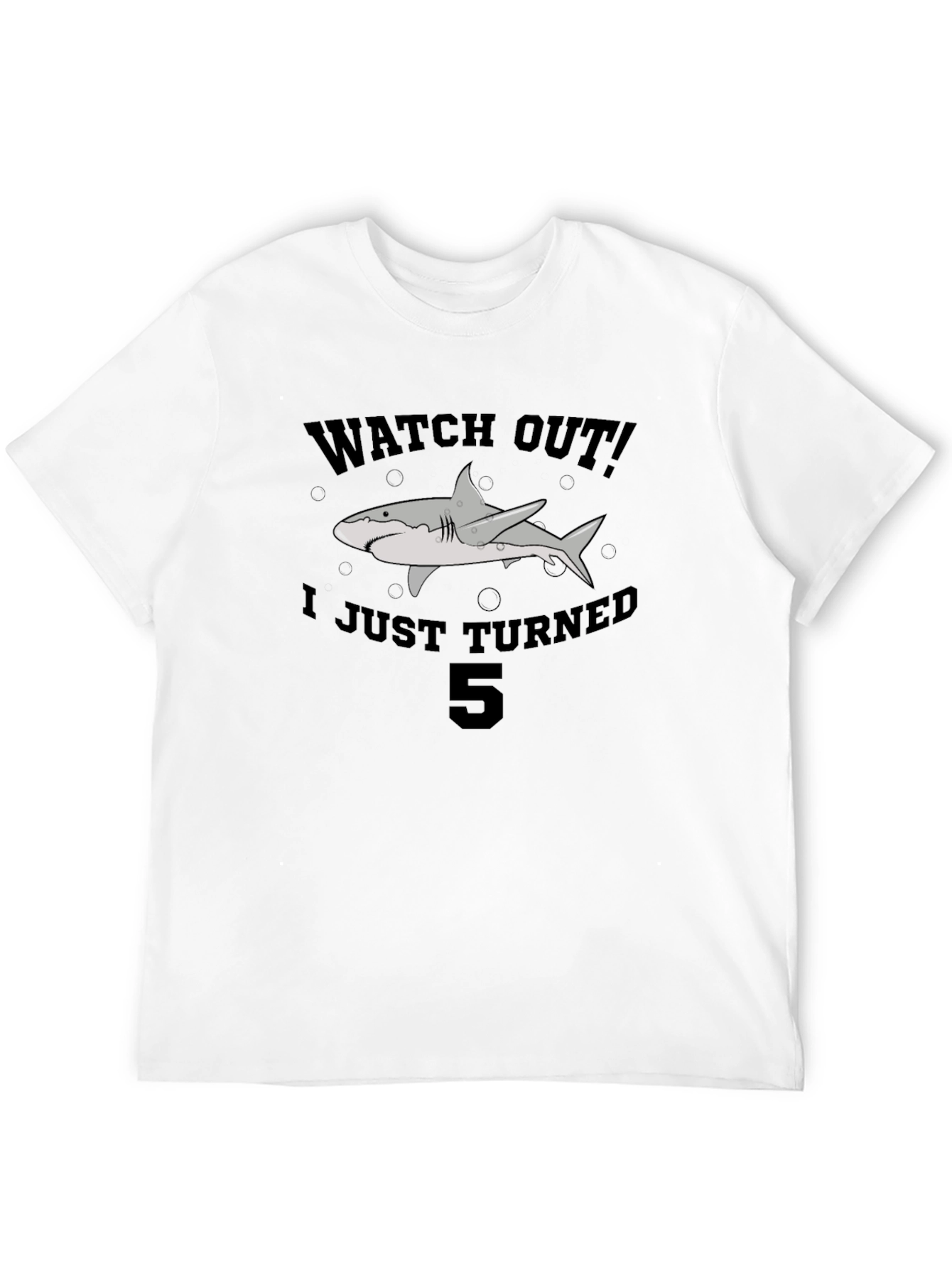 Kids Watch Out! Shark 5th Birthday T-Shirt