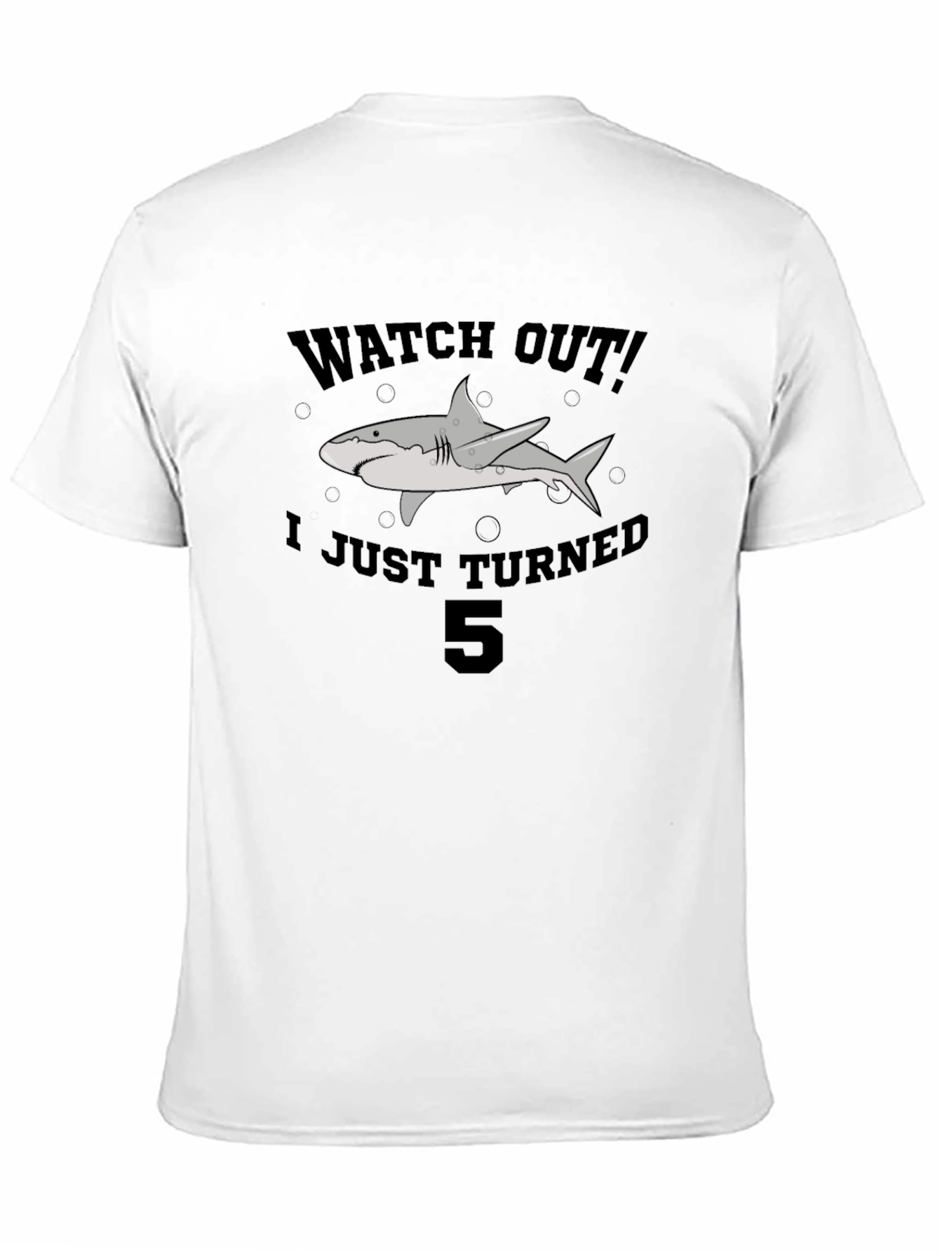 Kids Watch Out! Shark 5th Birthday T-Shirt