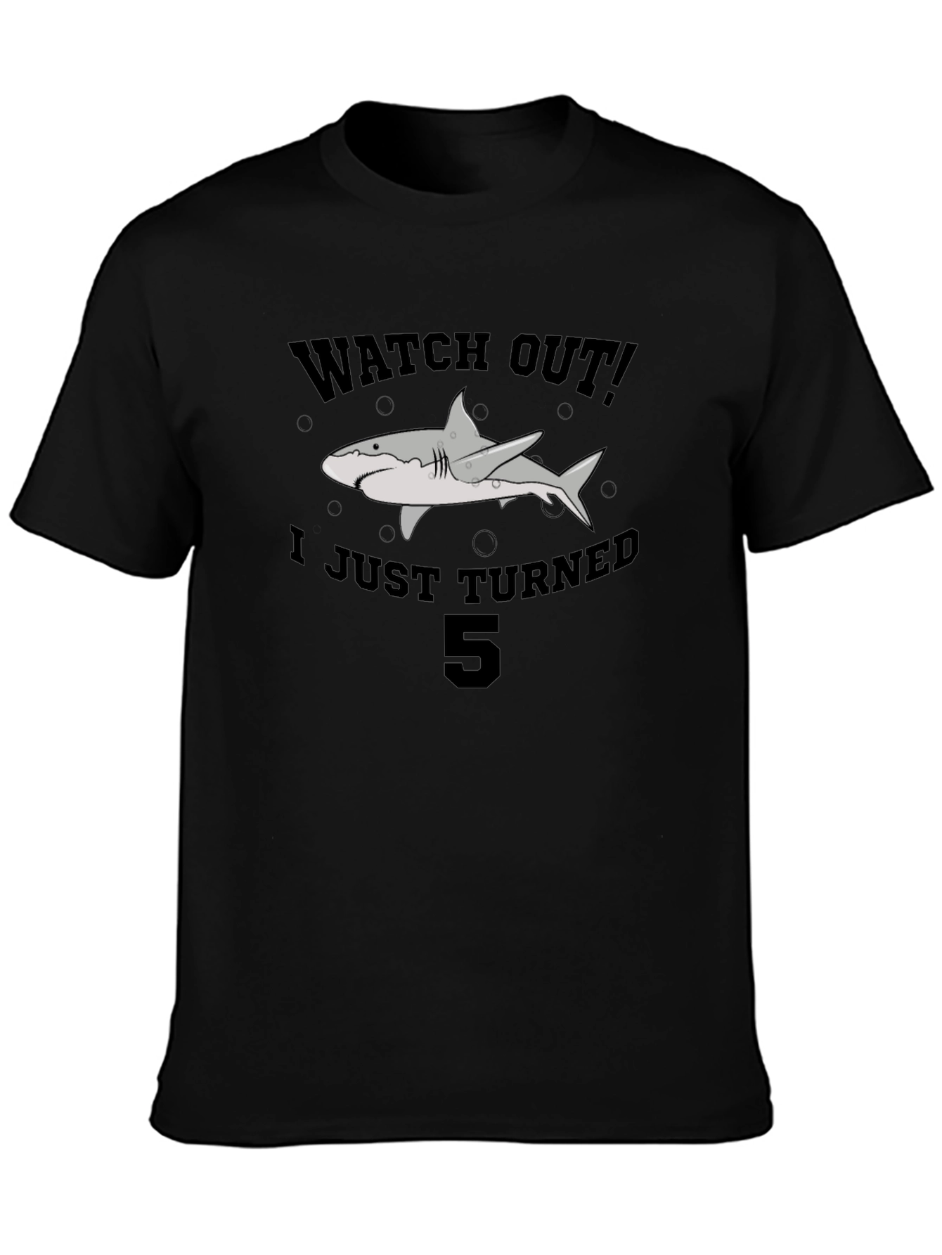Kids Watch Out! Shark 5th Birthday T-Shirt